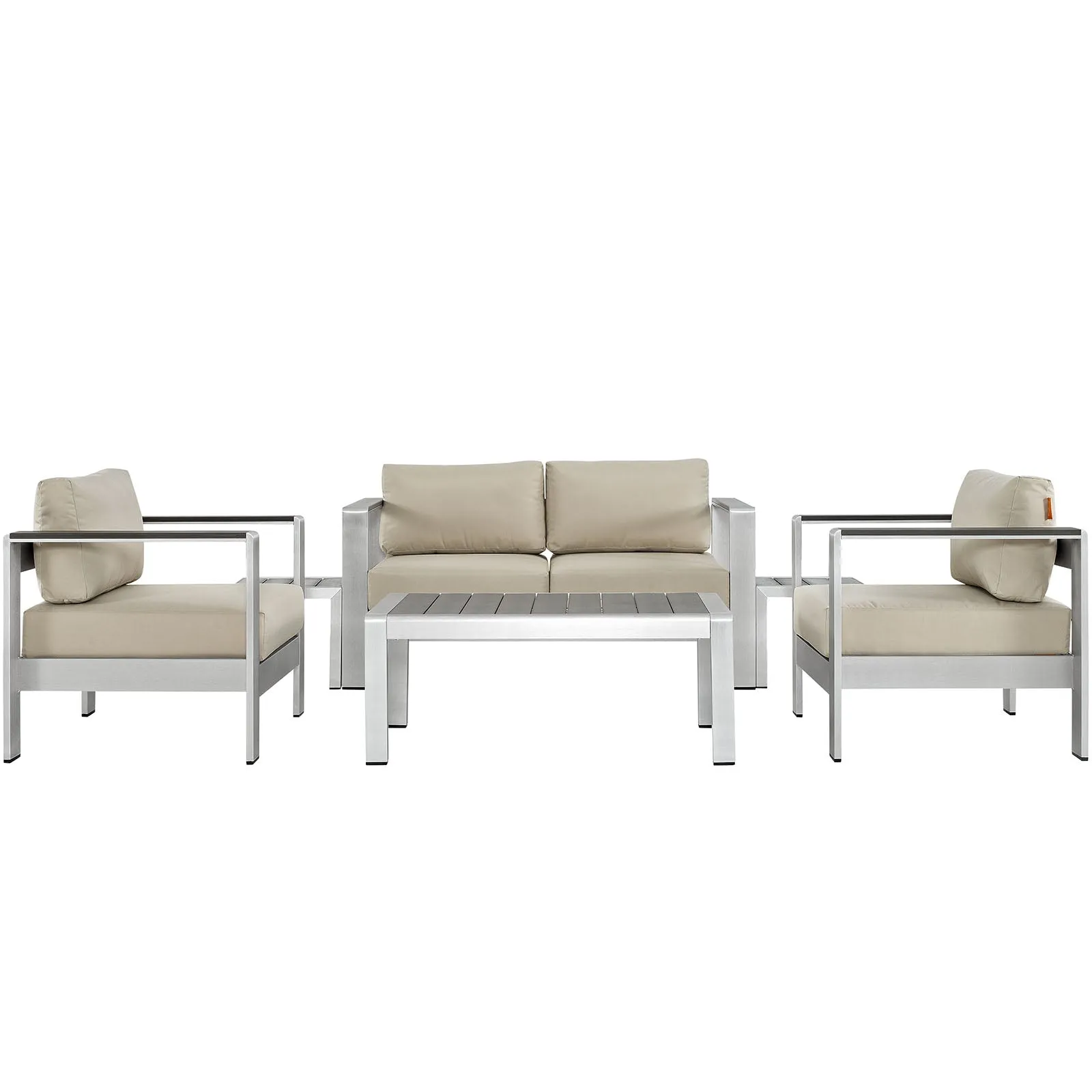 Shore 6 Piece Outdoor Patio Aluminum Sectional Sofa Set by Modway