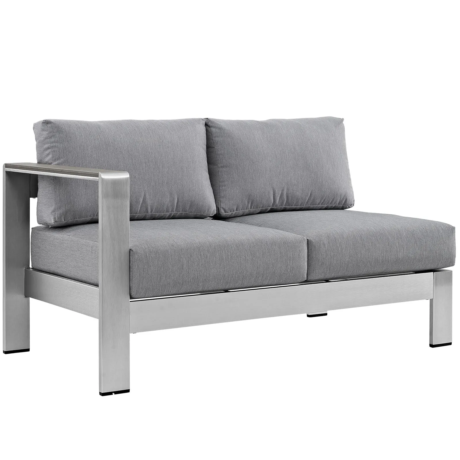 Shore 7 Piece Outdoor Patio Aluminum Sectional Sofa Set by Modway