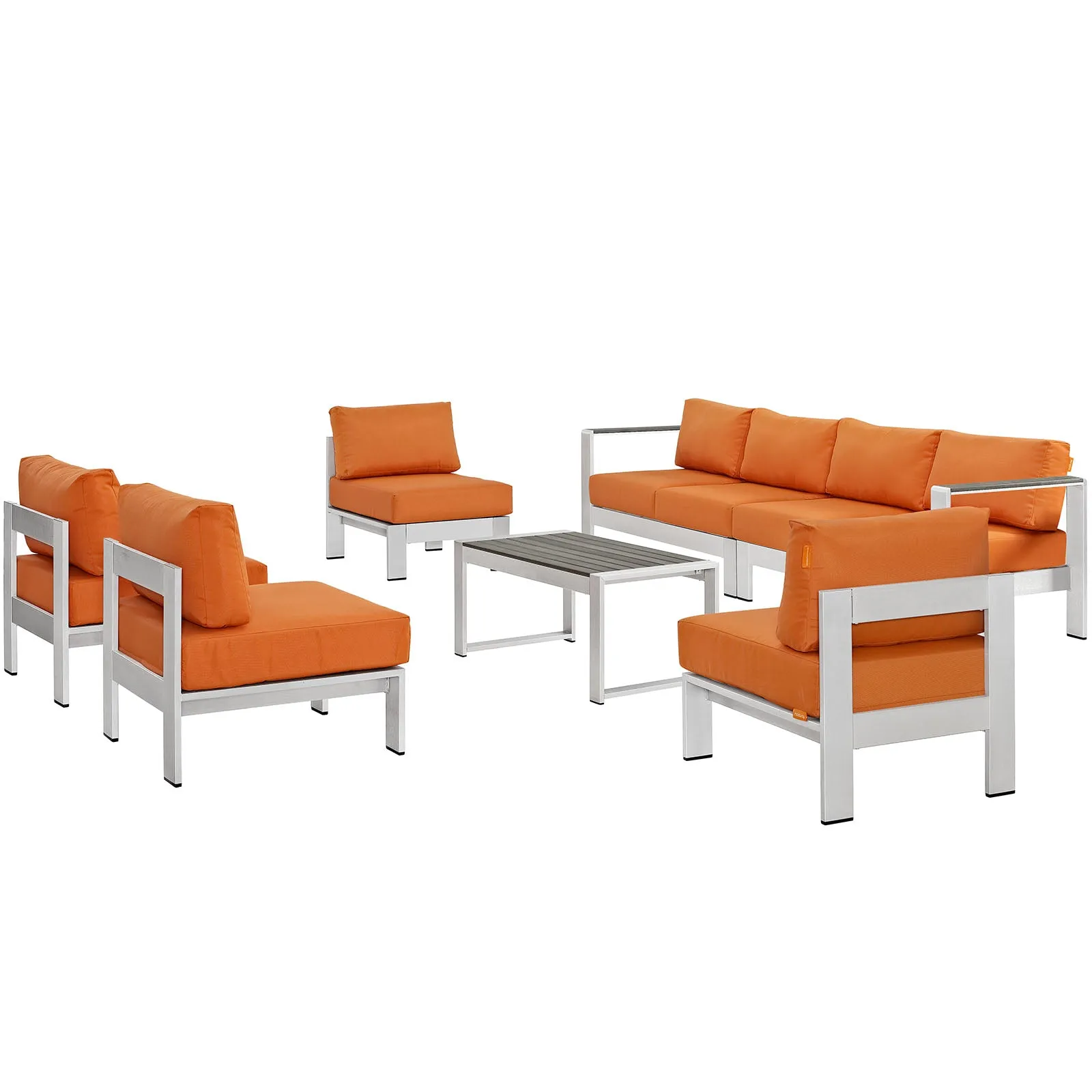 Shore 7 Piece Outdoor Patio Sectional Sofa Set by Modway