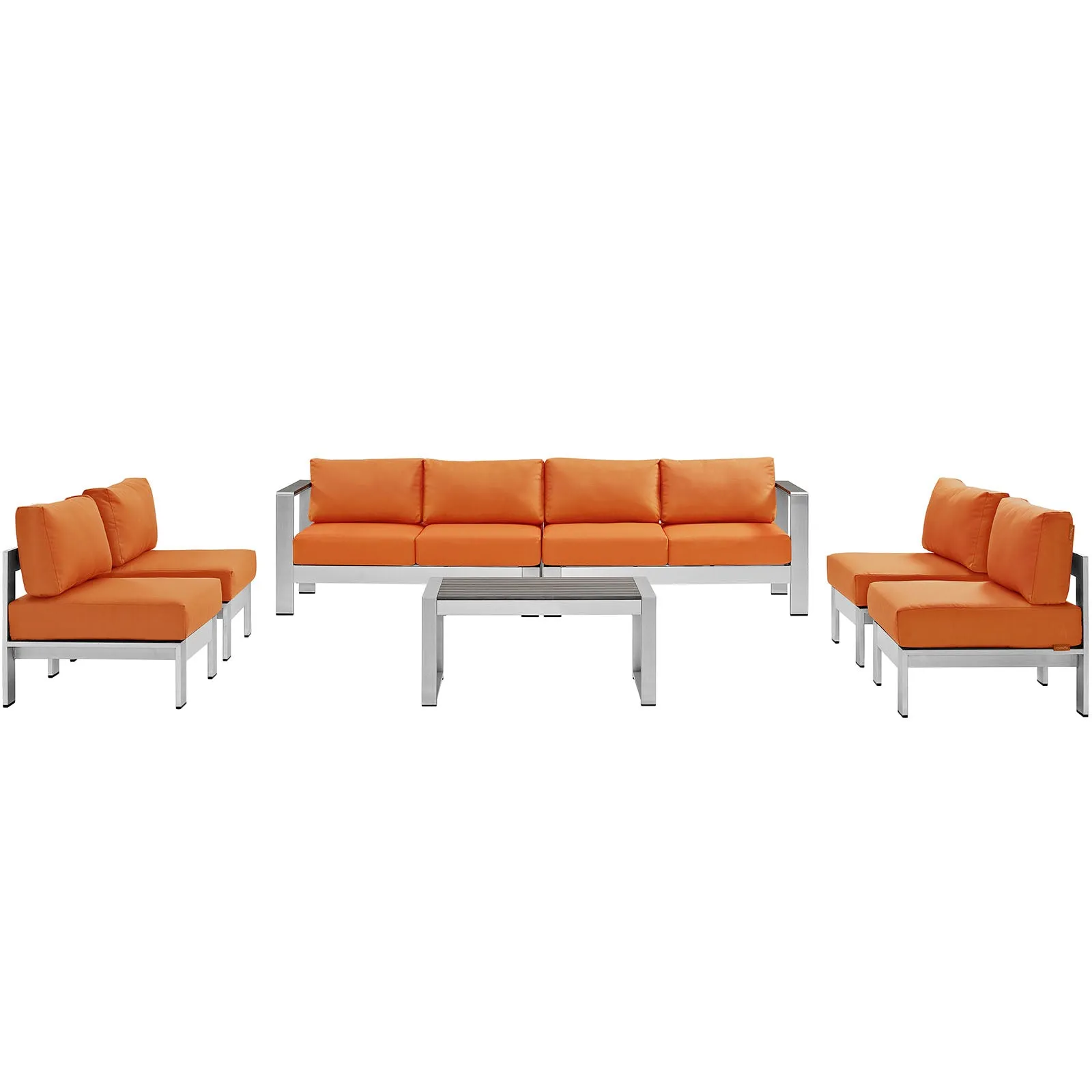 Shore 7 Piece Outdoor Patio Sectional Sofa Set by Modway