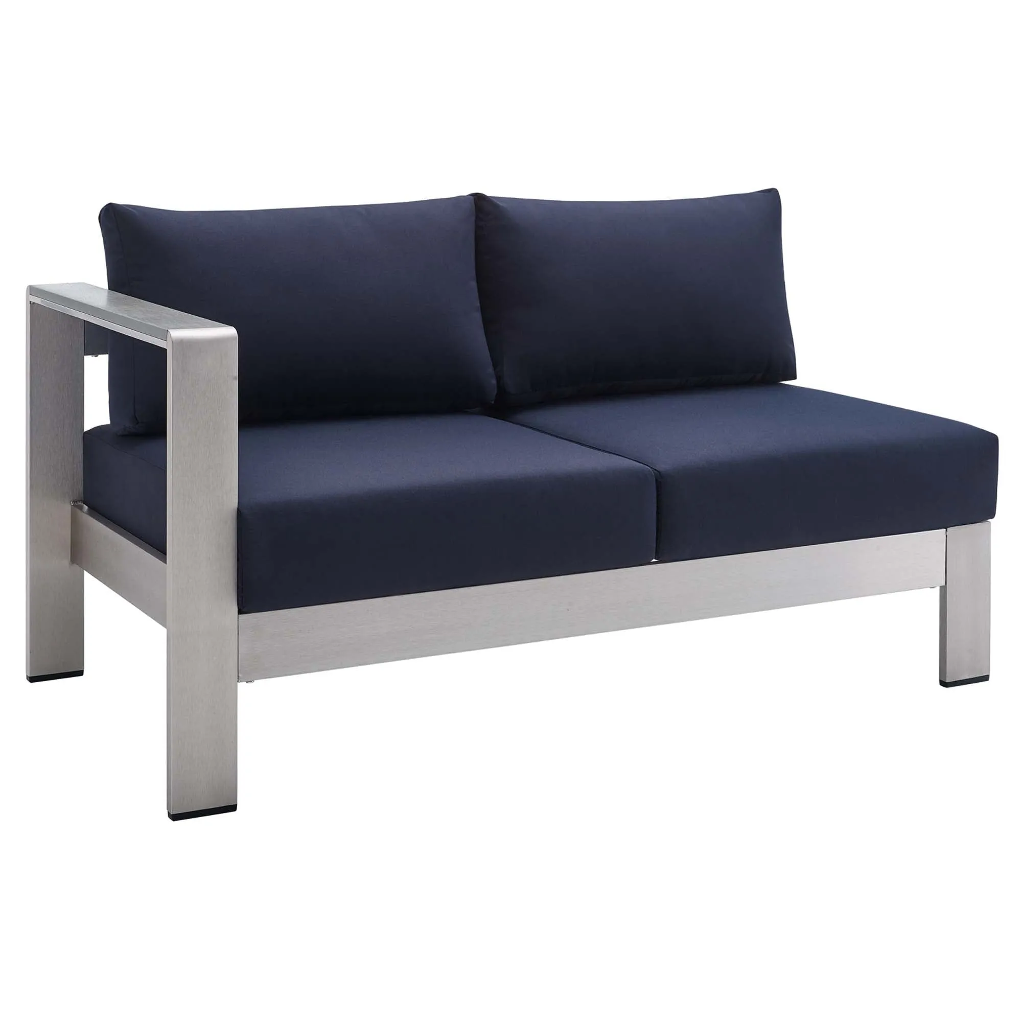 Shore 7 Piece Sunbrella® Fabric Outdoor Patio Aluminum Sectional Sofa Set by Modway