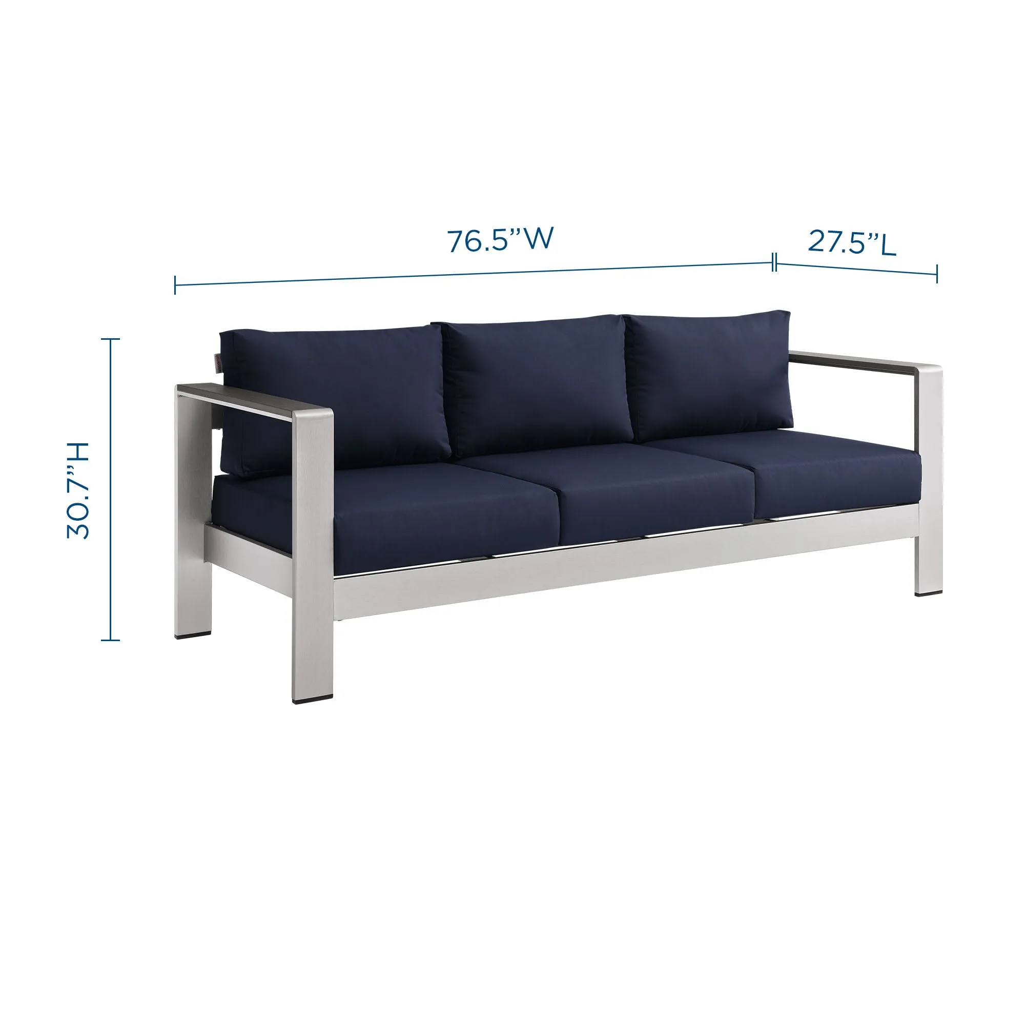 Shore Outdoor Patio Aluminum Sofa by Modway