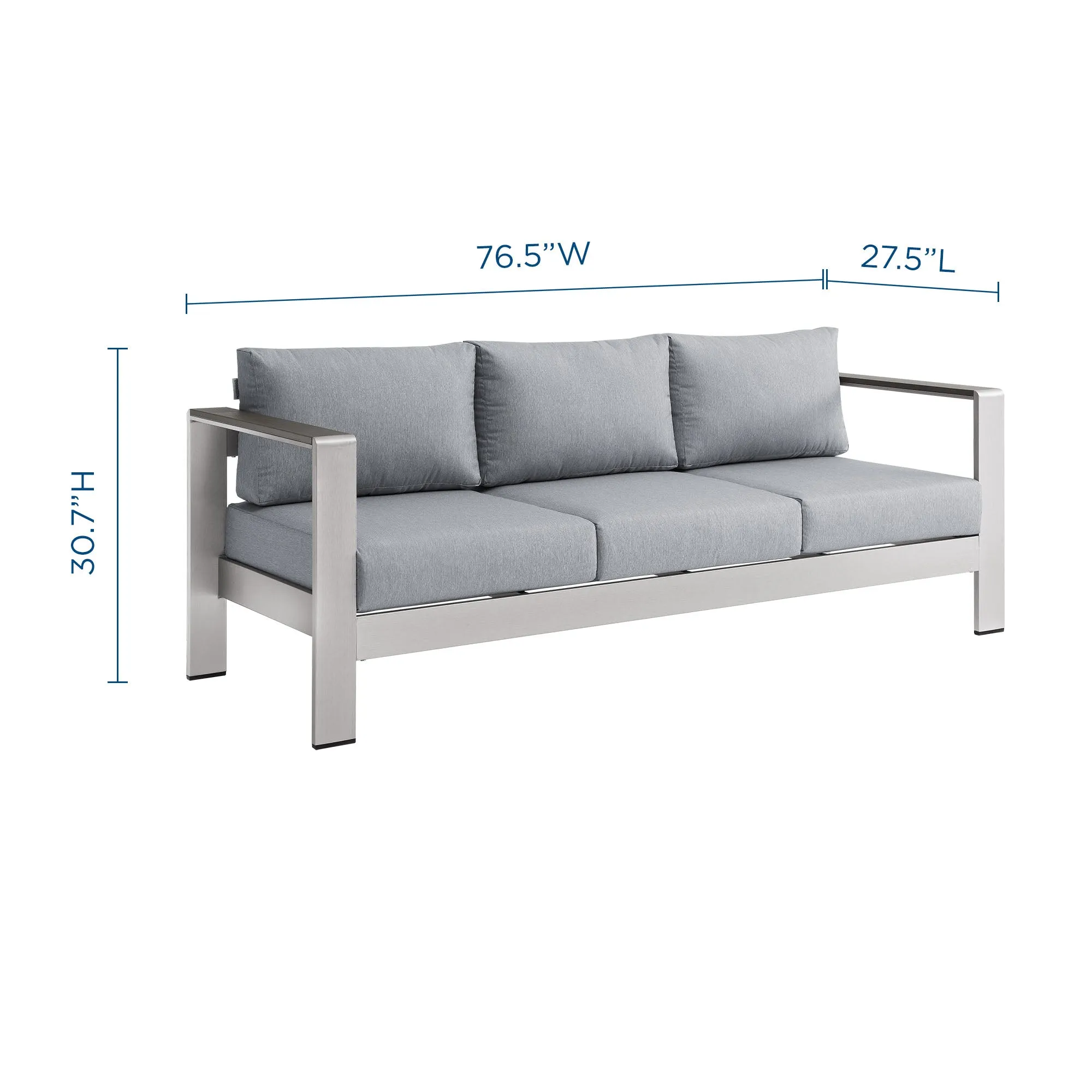 Shore Outdoor Patio Aluminum Sofa by Modway