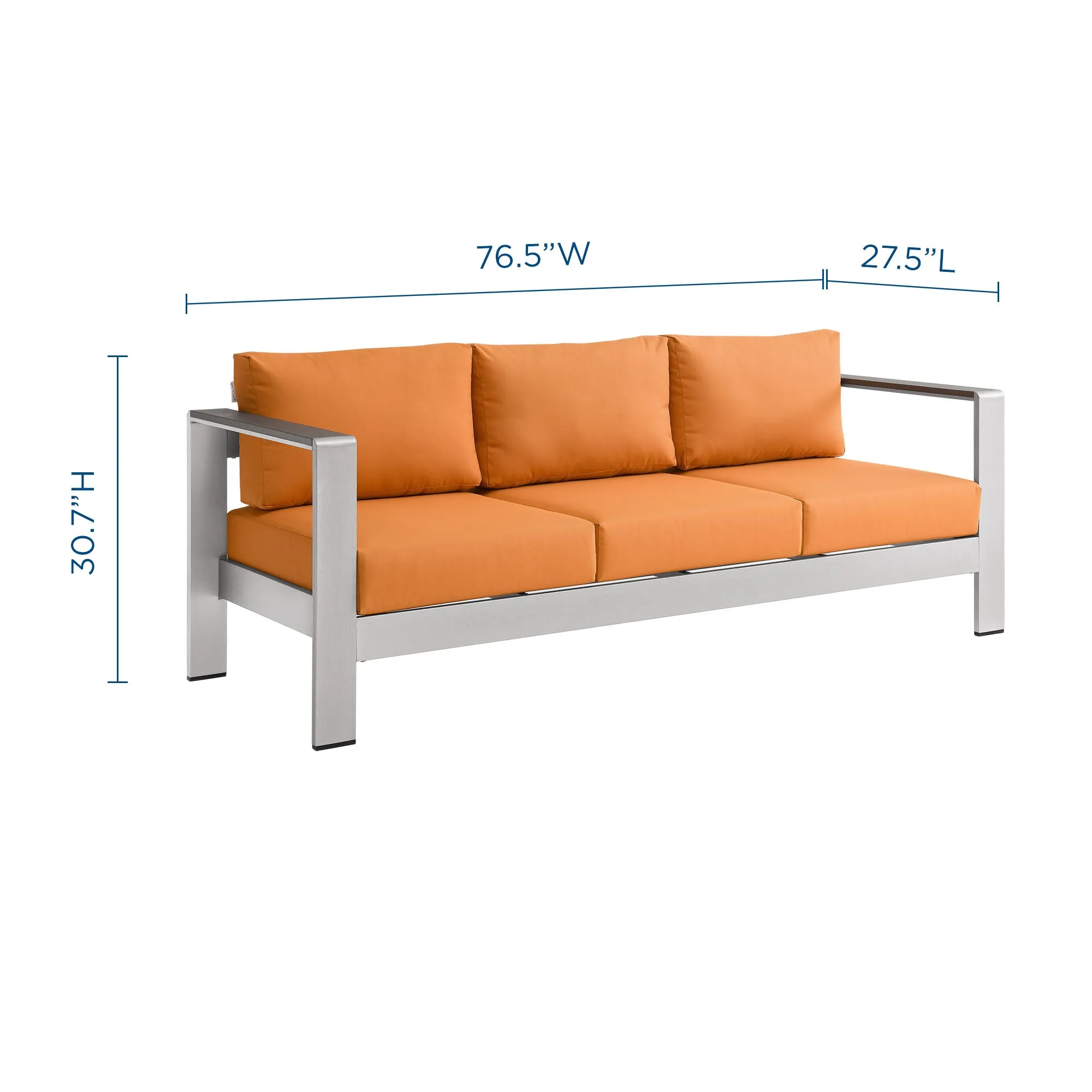 Shore Outdoor Patio Aluminum Sofa by Modway