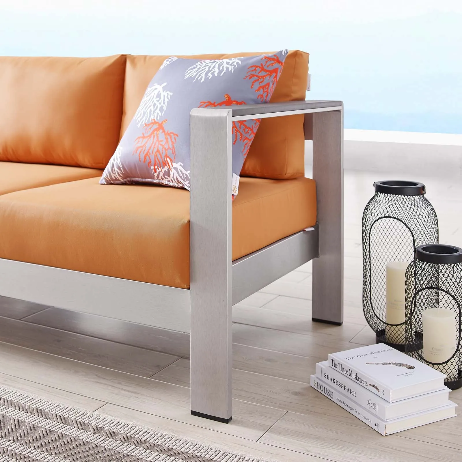 Shore Outdoor Patio Aluminum Sofa by Modway