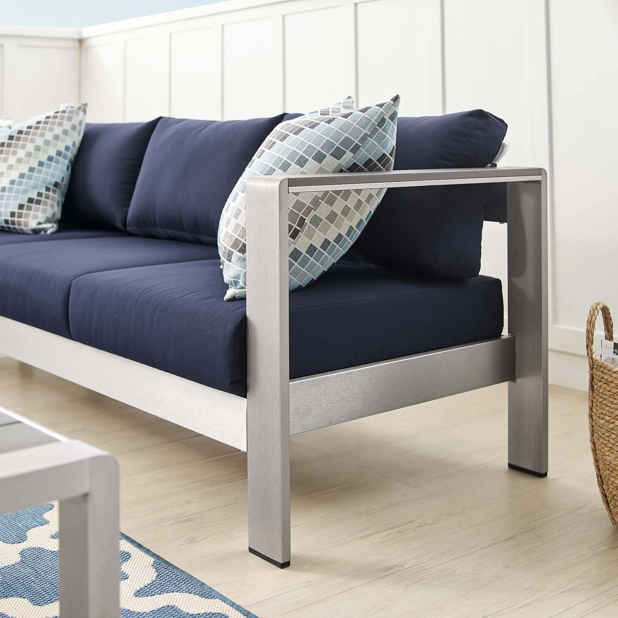 Shore Sunbrella® Fabric Aluminum Outdoor Patio Sofa by Modway