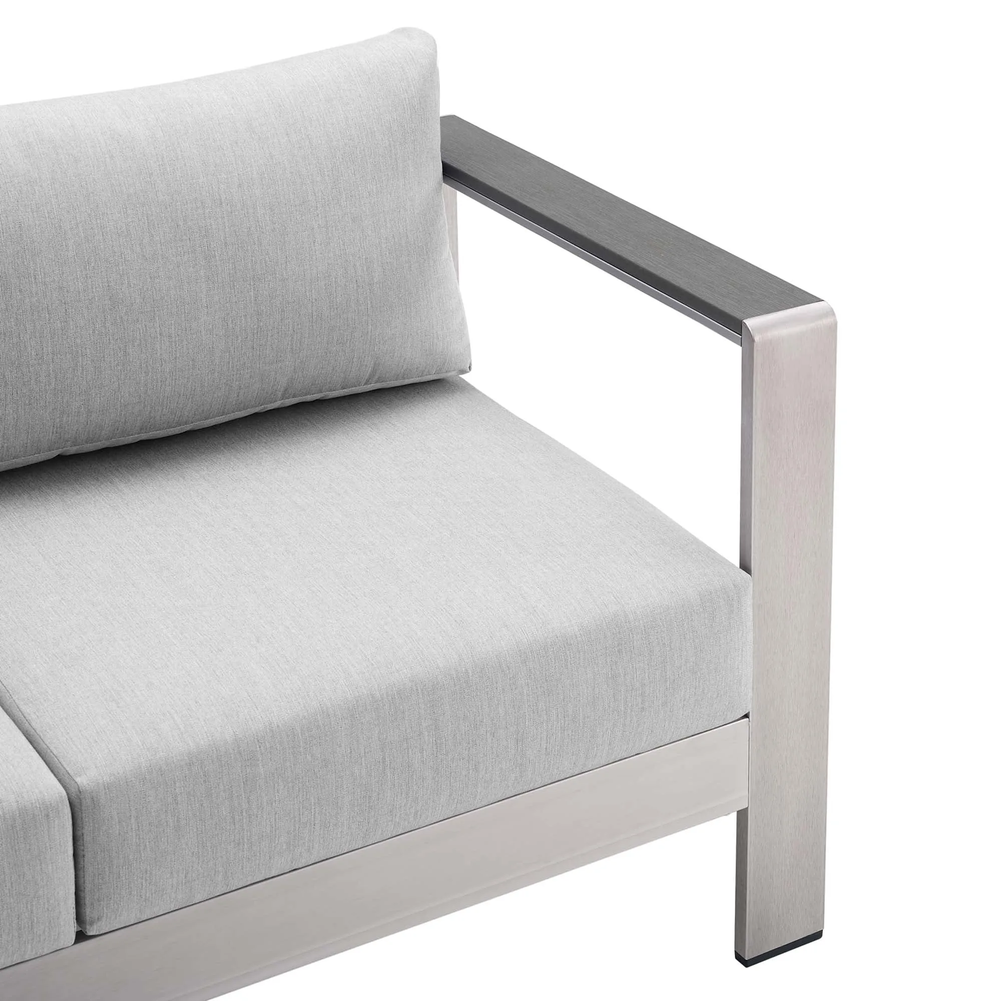 Shore Sunbrella® Fabric Outdoor Patio Aluminum 3 Piece Set by Modway