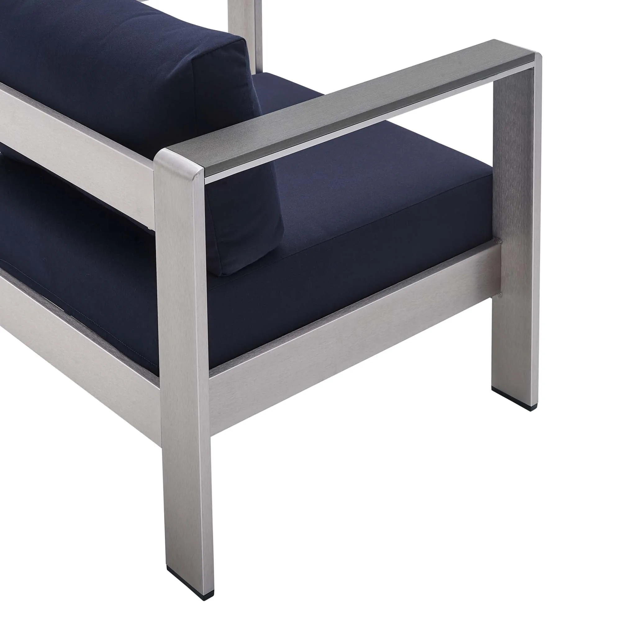 Shore Sunbrella® Fabric Outdoor Patio Aluminum 4 Piece Set by Modway