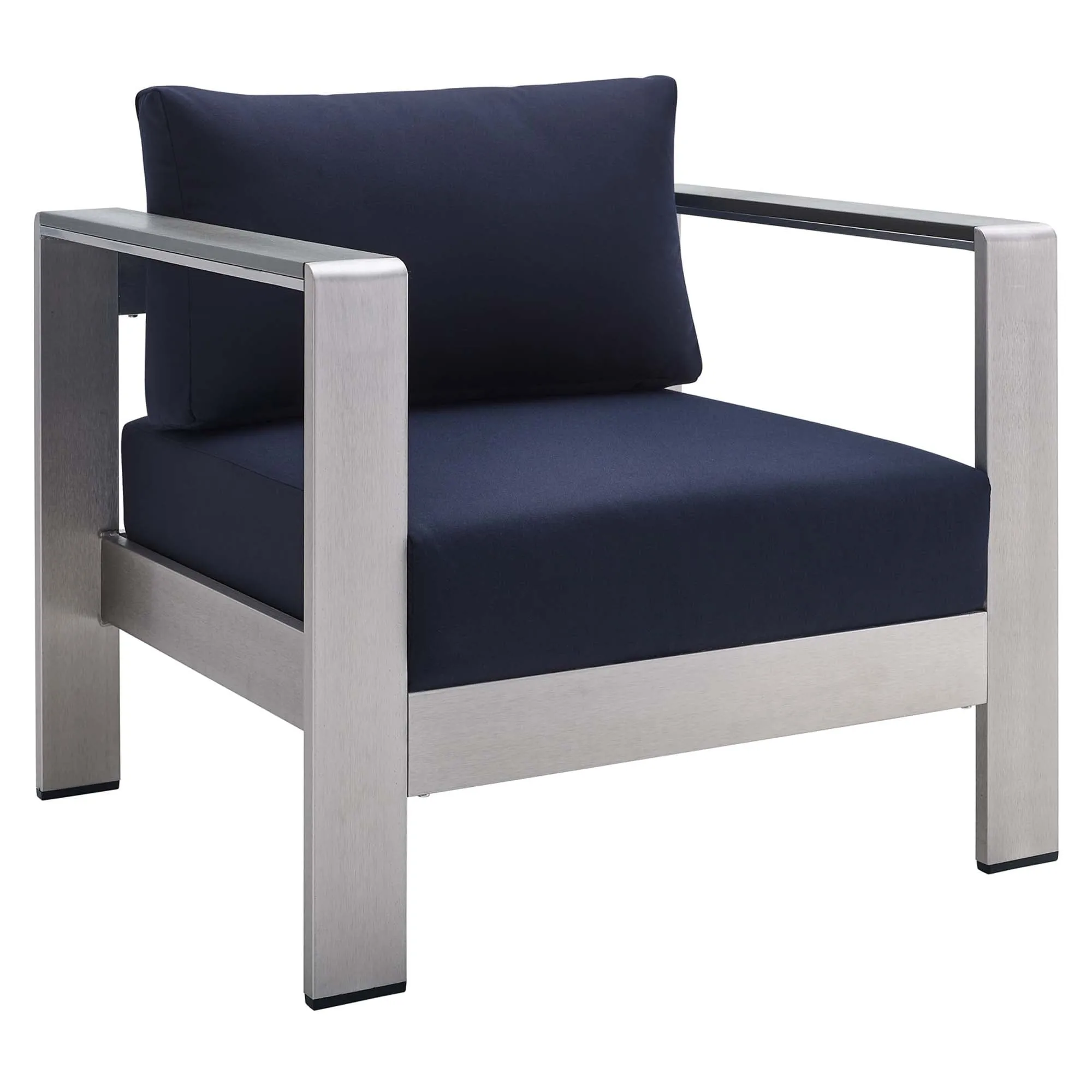Shore Sunbrella® Fabric Outdoor Patio Aluminum 4 Piece Set by Modway