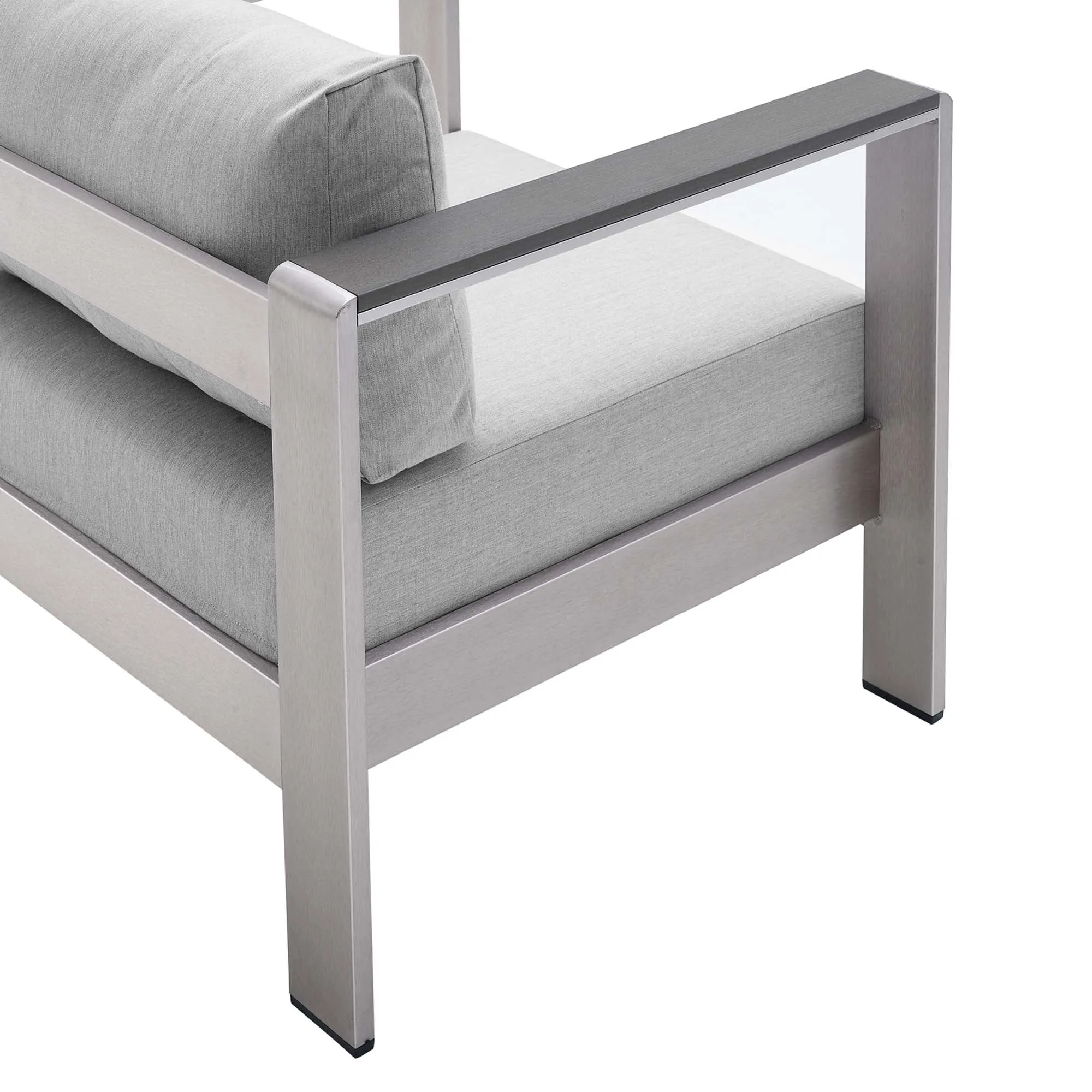Shore Sunbrella® Fabric Outdoor Patio Aluminum 4 Piece Set by Modway