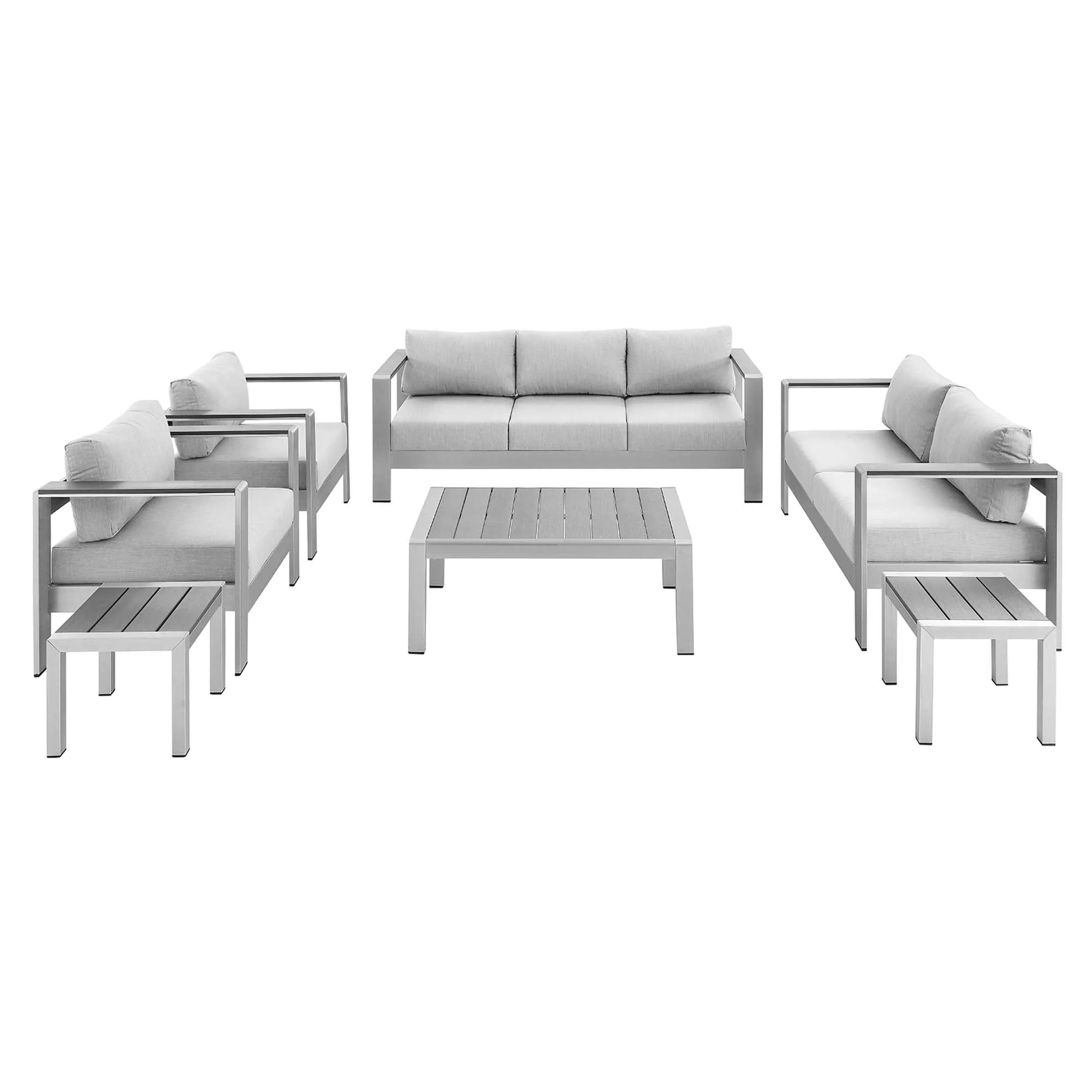 Shore Sunbrella® Fabric Outdoor Patio Aluminum 7 Piece Set by Modway