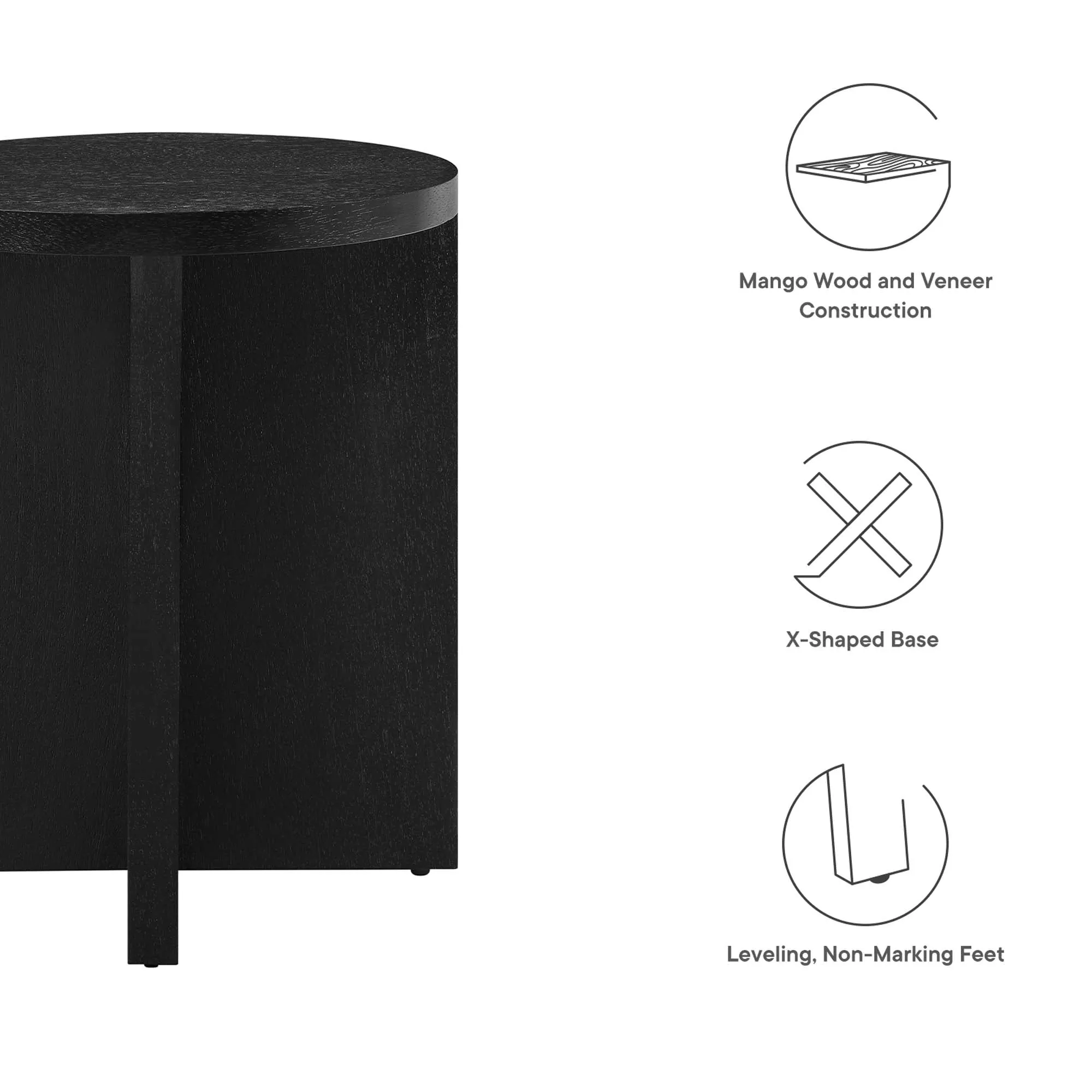 Silas Round Wood Side Table by Modway