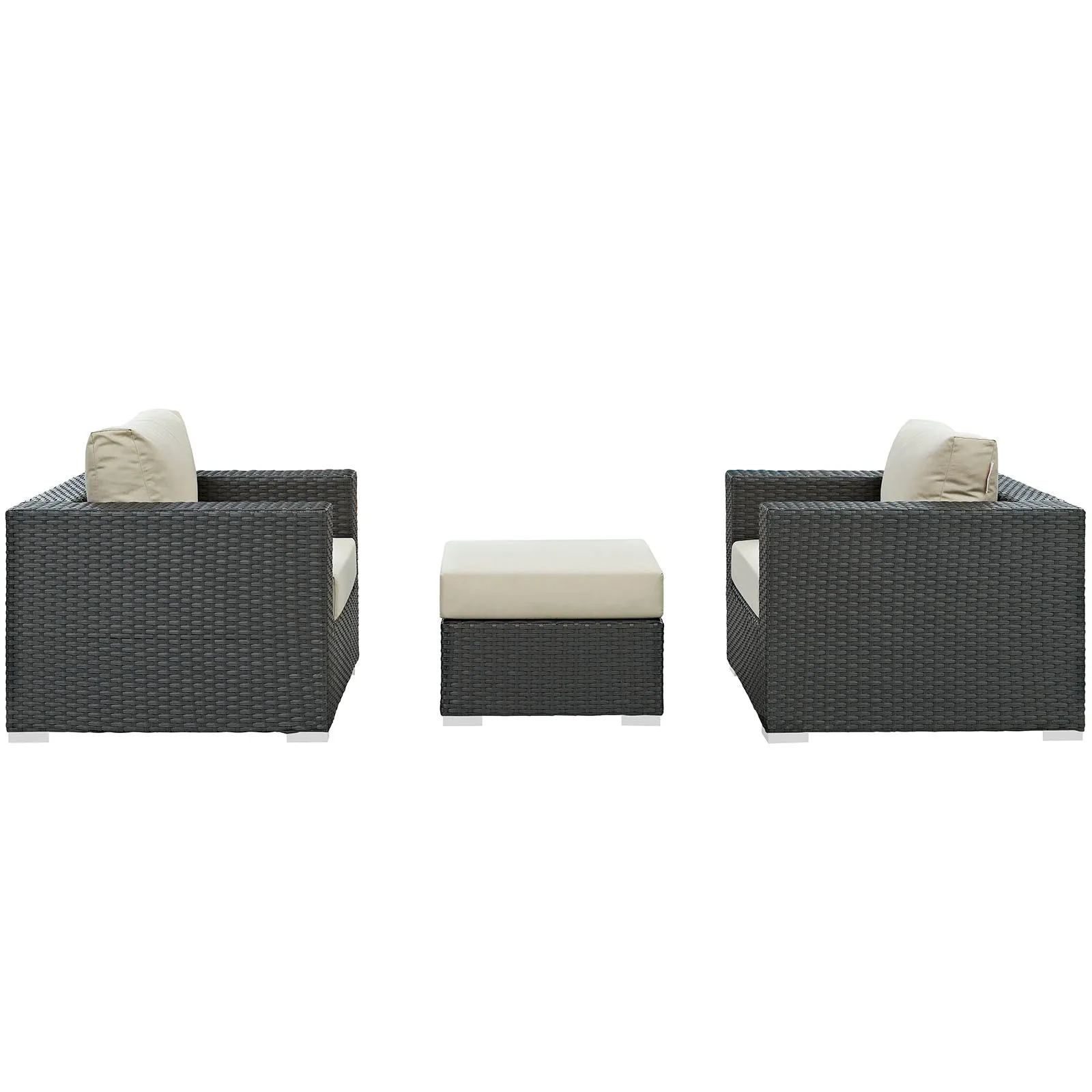 Sojourn 3 Piece Outdoor Patio Sunbrella® Sectional Set by Modway