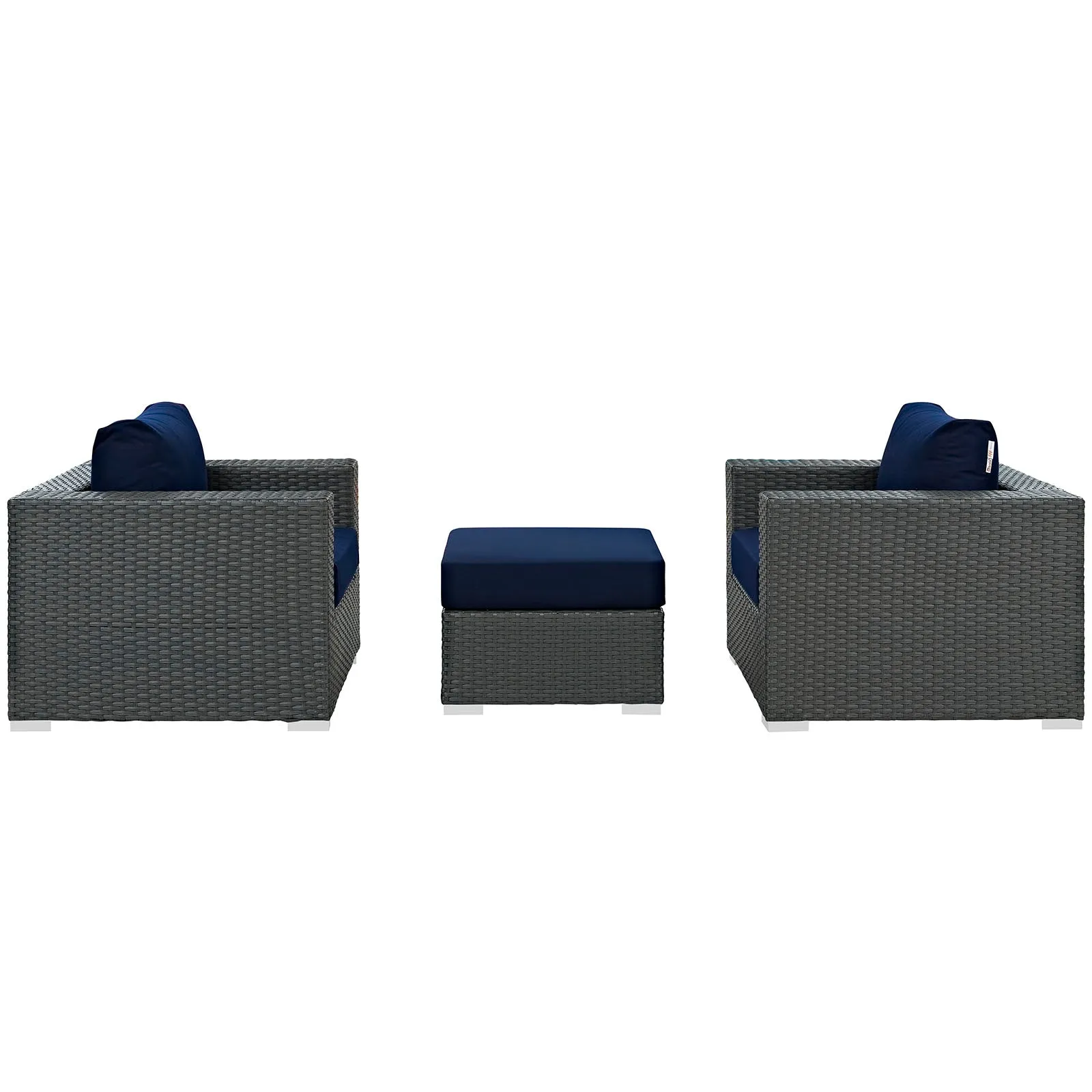 Sojourn 3 Piece Outdoor Patio Sunbrella® Sectional Set by Modway