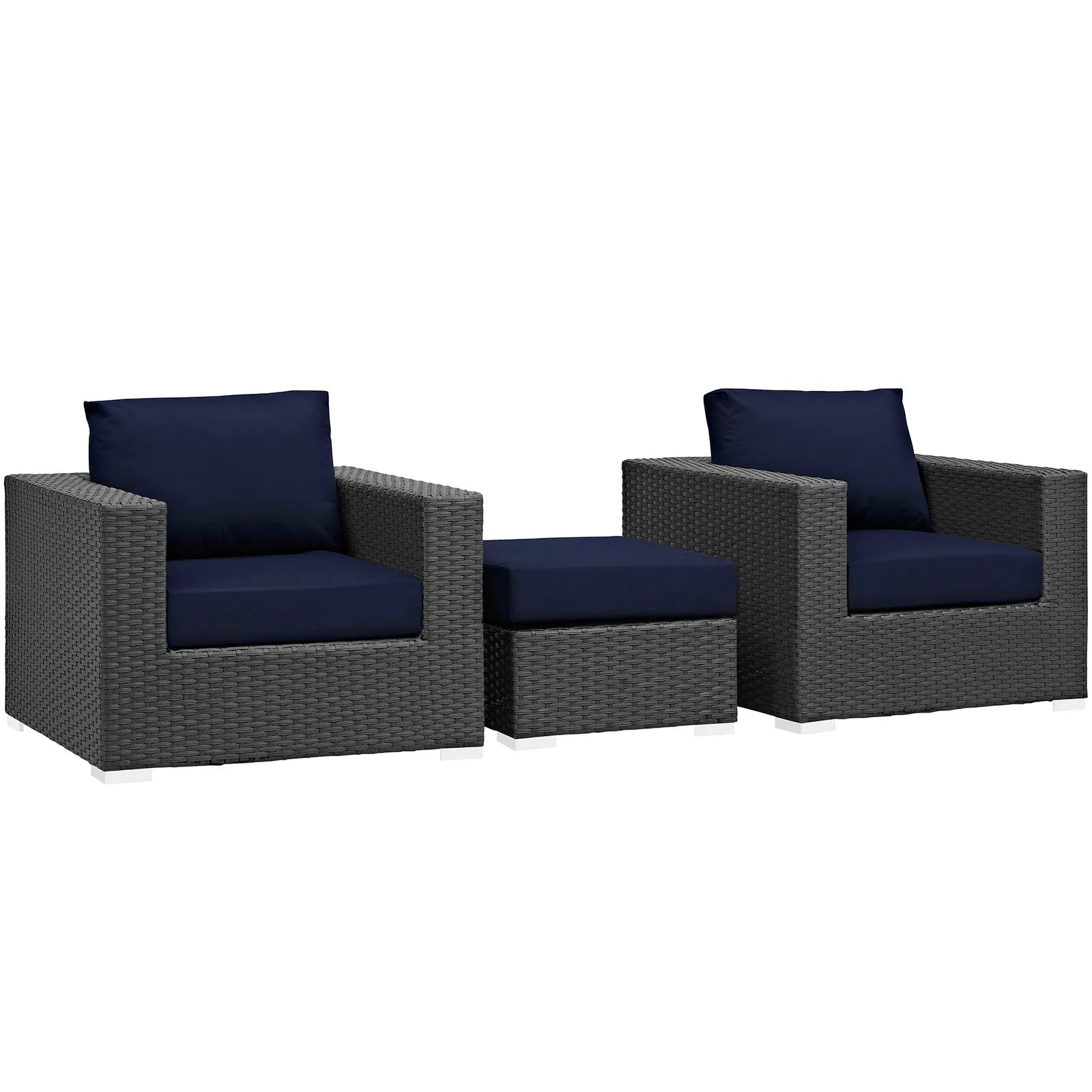 Sojourn 3 Piece Outdoor Patio Sunbrella® Sectional Set by Modway