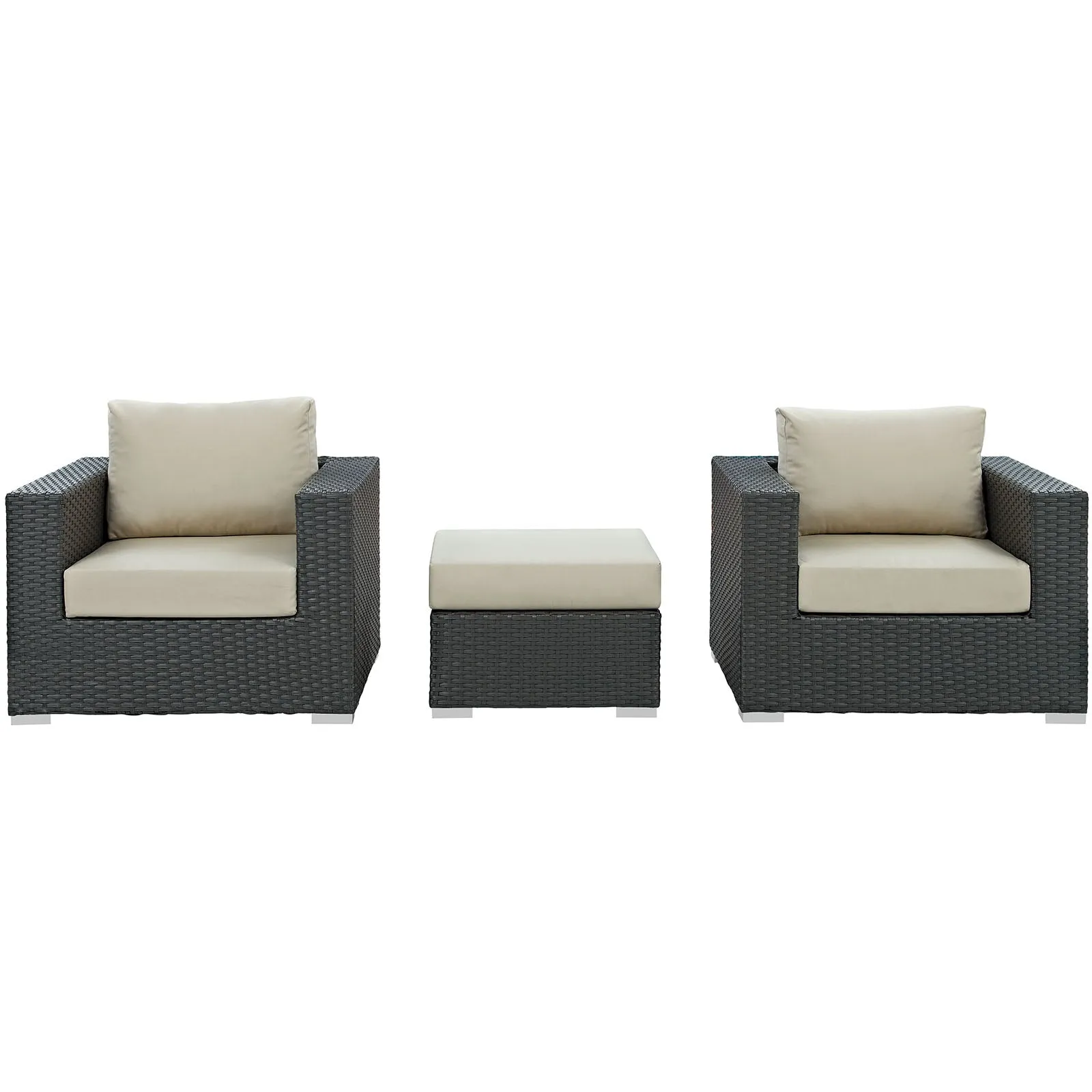 Sojourn 3 Piece Outdoor Patio Sunbrella® Sectional Set by Modway