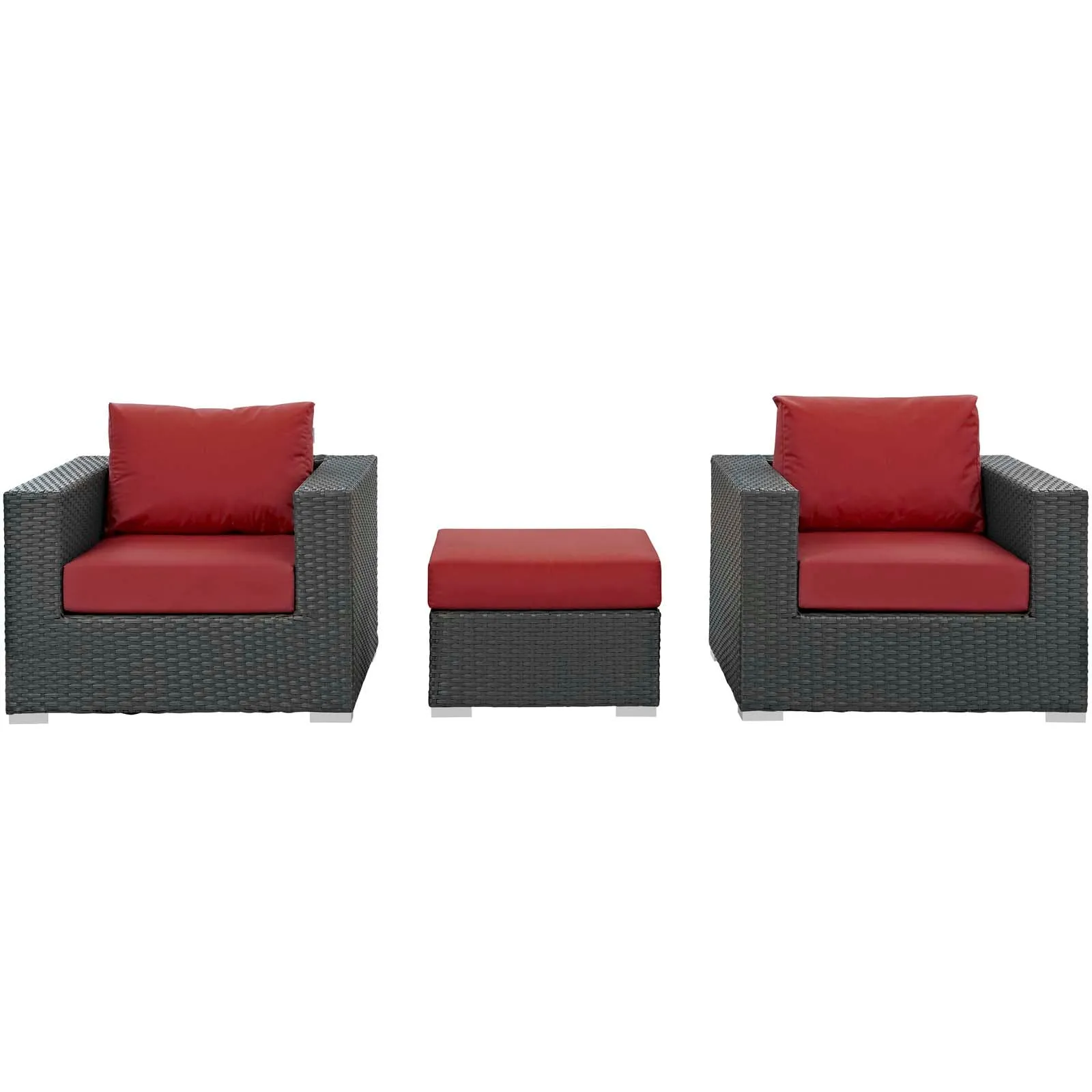 Sojourn 3 Piece Outdoor Patio Sunbrella® Sectional Set by Modway