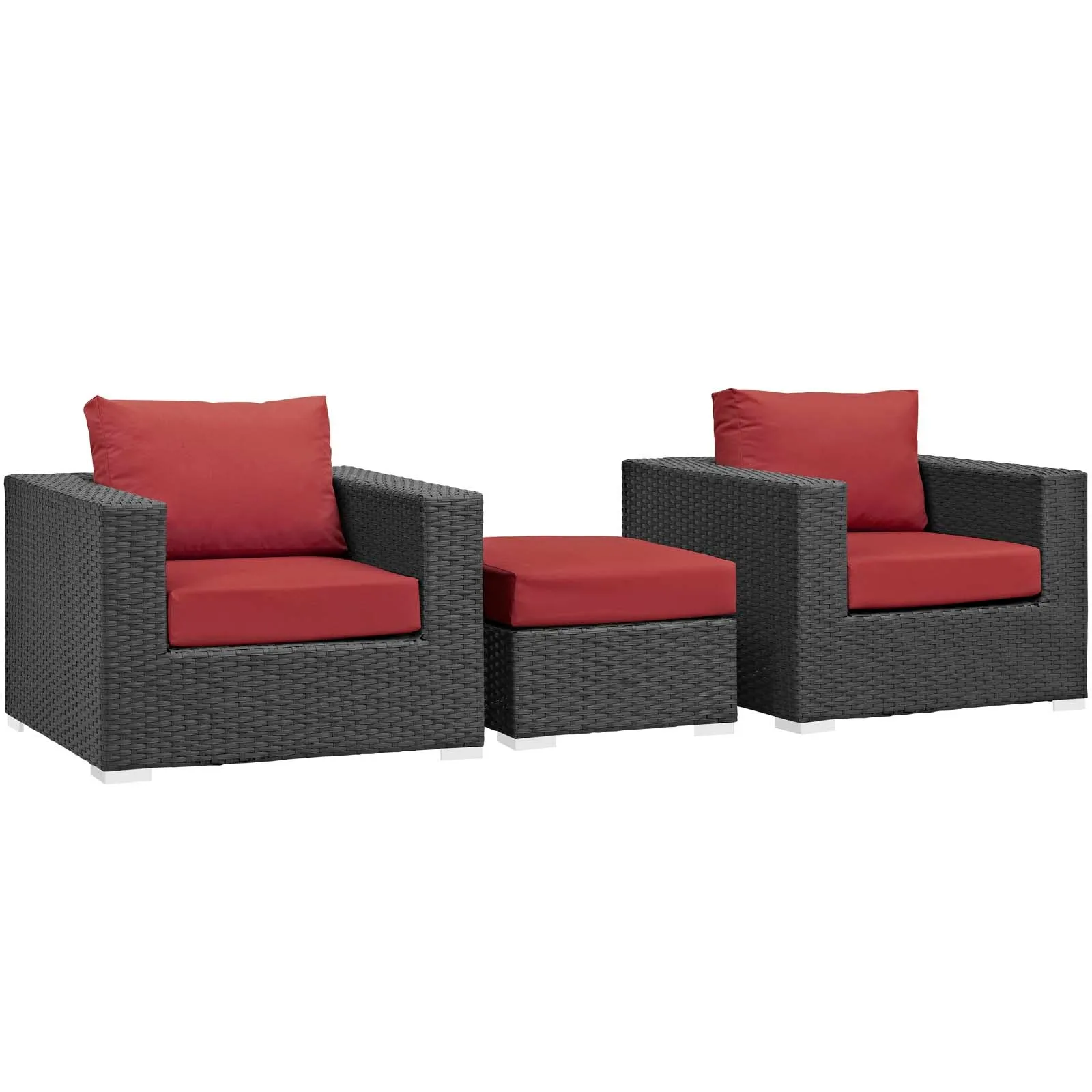 Sojourn 3 Piece Outdoor Patio Sunbrella® Sectional Set by Modway