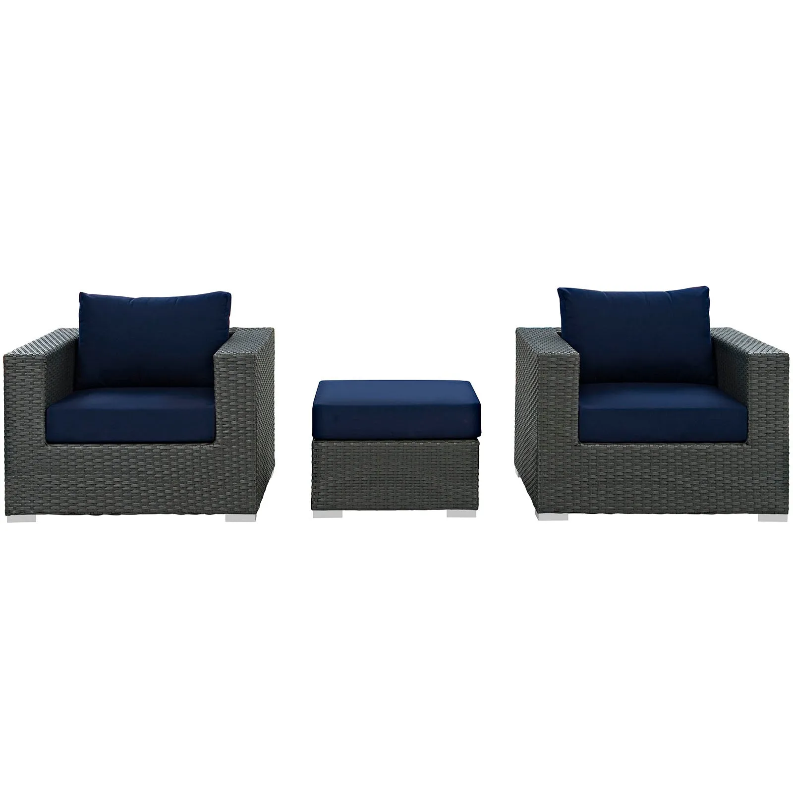 Sojourn 3 Piece Outdoor Patio Sunbrella® Sectional Set by Modway