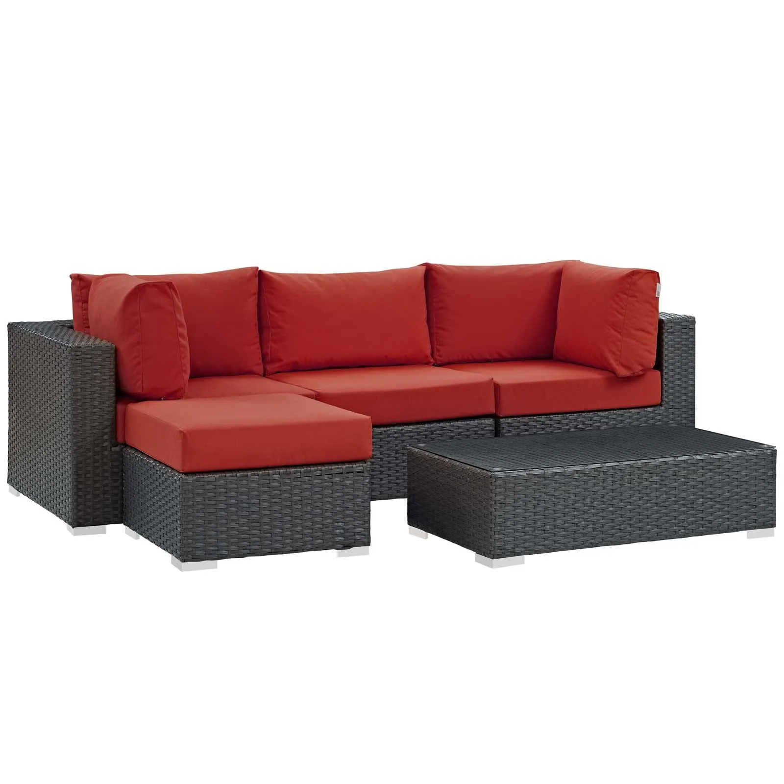 Sojourn 5 Piece Outdoor Patio Sunbrella® Sectional Set by Modway