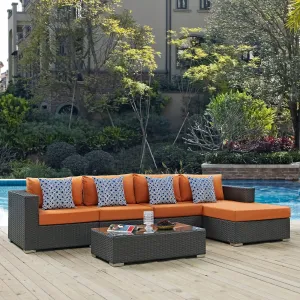 Sojourn 5 Piece Outdoor Patio Sunbrella® Sectional Set by Modway