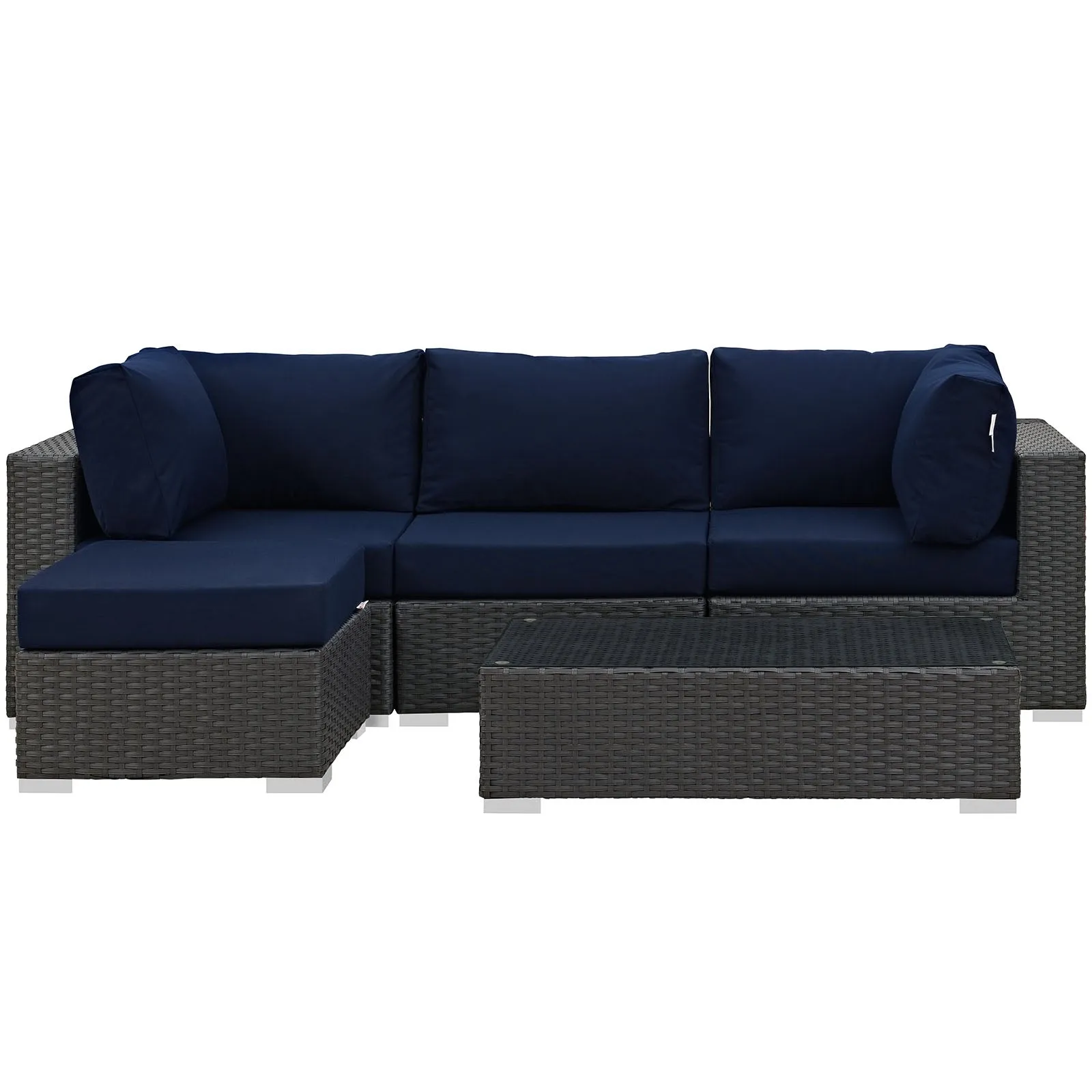 Sojourn 5 Piece Outdoor Patio Sunbrella® Sectional Set by Modway