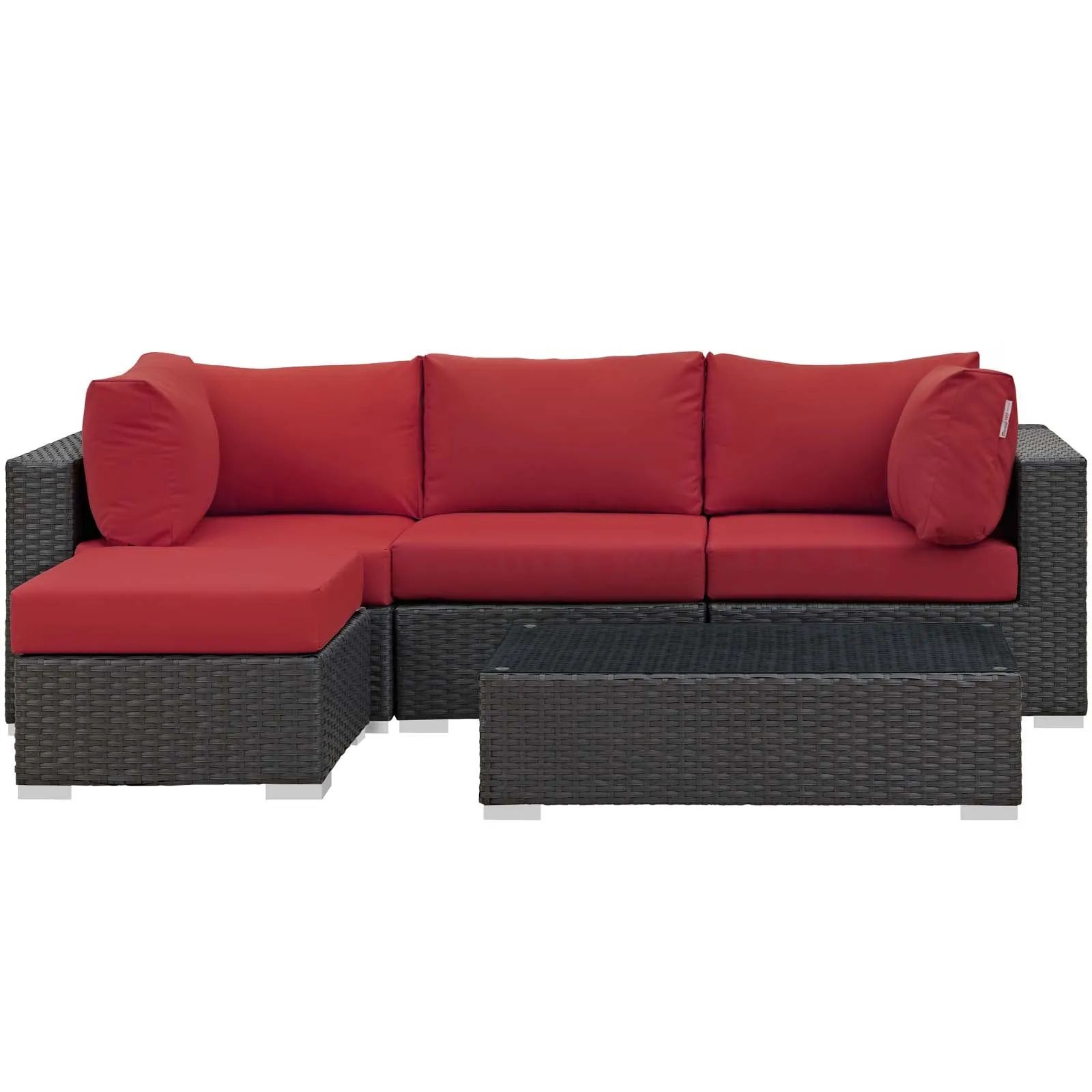 Sojourn 5 Piece Outdoor Patio Sunbrella® Sectional Set by Modway