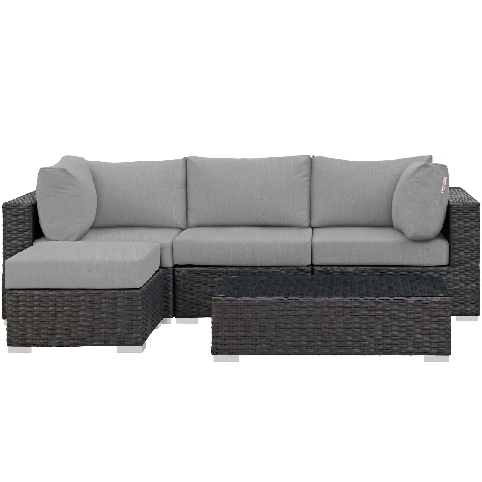 Sojourn 5 Piece Outdoor Patio Sunbrella® Sectional Set by Modway