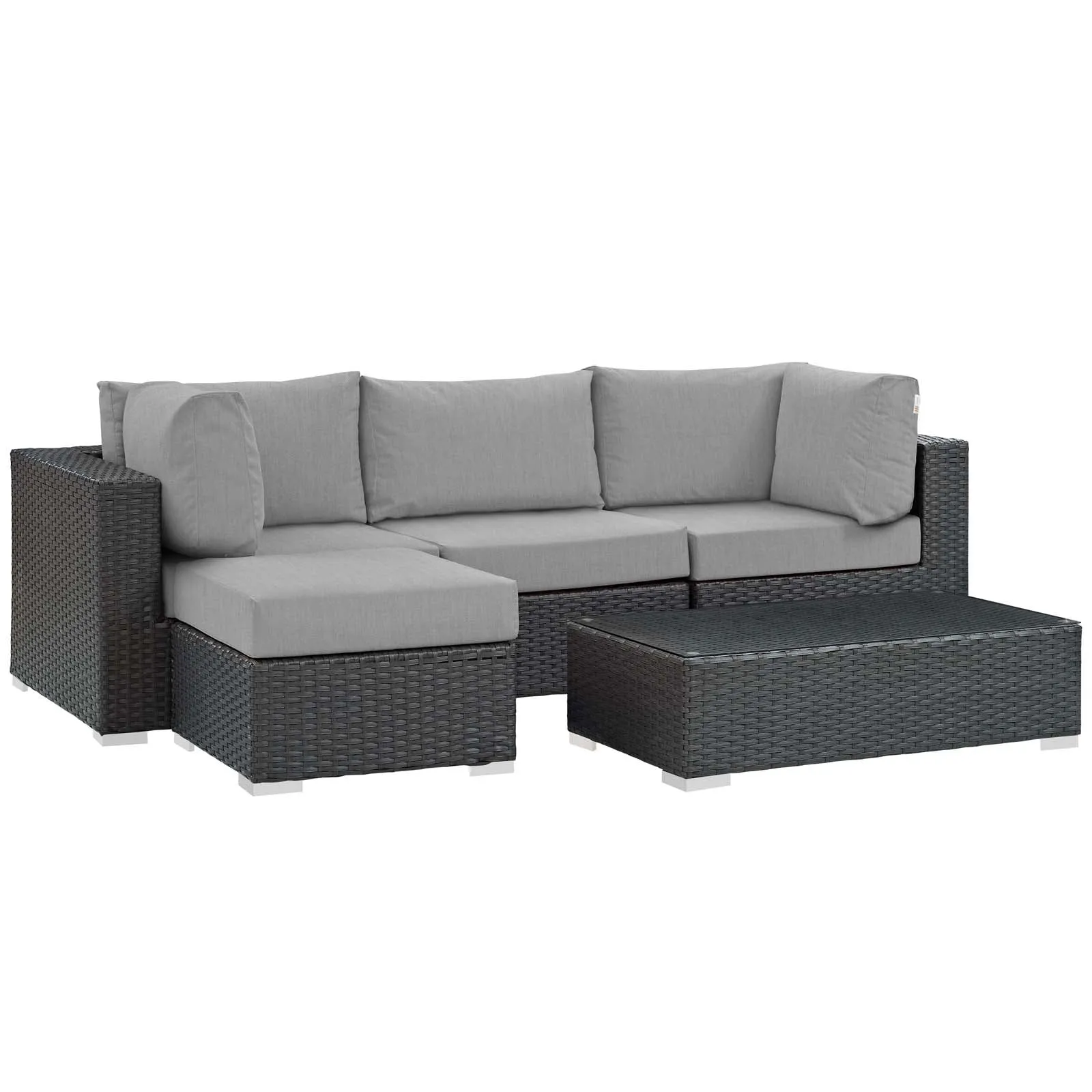 Sojourn 5 Piece Outdoor Patio Sunbrella® Sectional Set by Modway