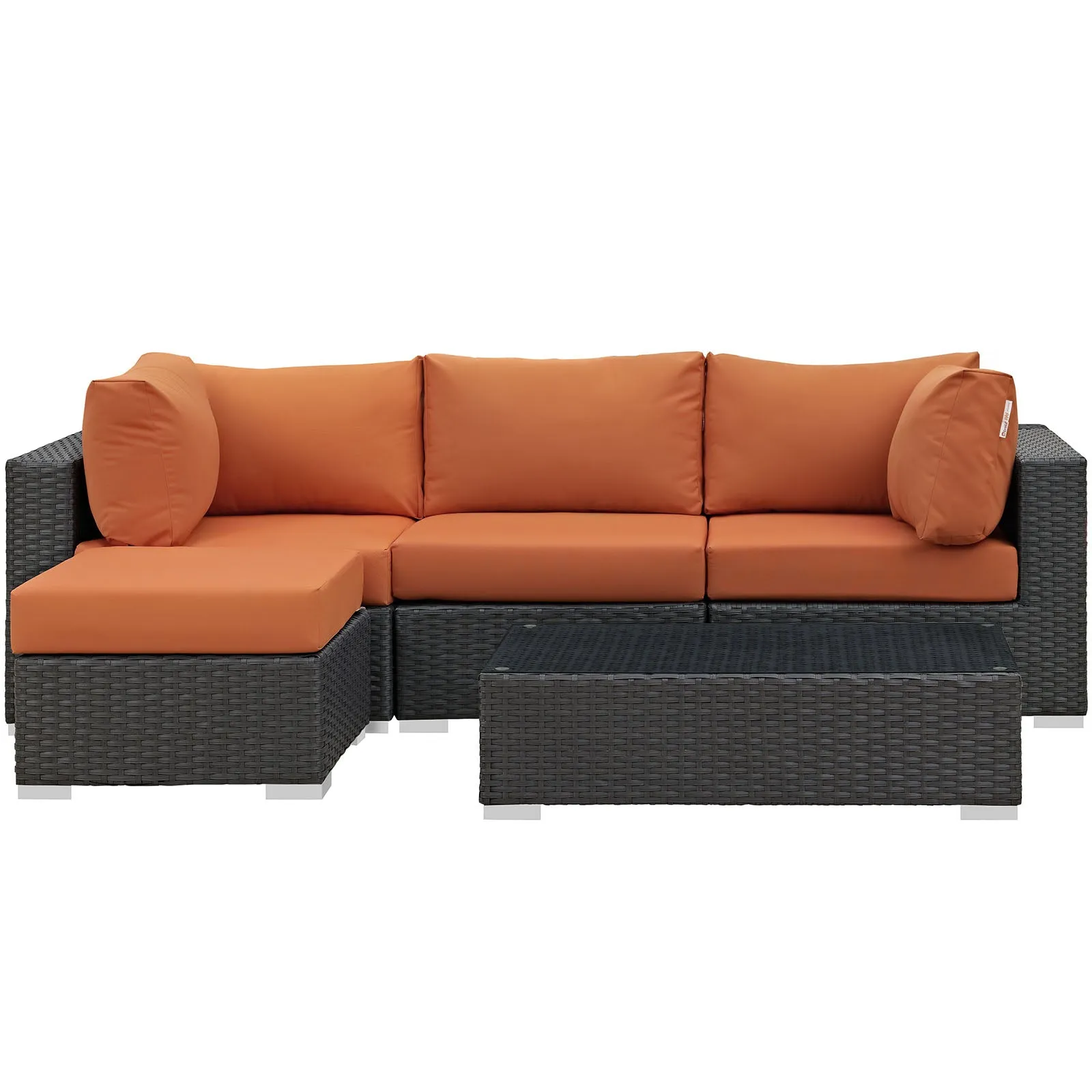 Sojourn 5 Piece Outdoor Patio Sunbrella® Sectional Set by Modway