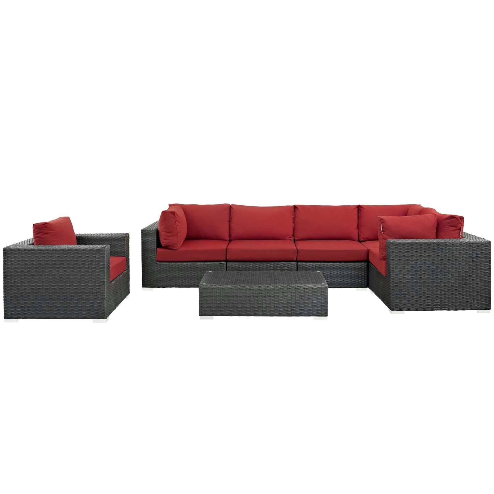Sojourn 7 Piece Outdoor Patio Sunbrella® Sectional Set by Modway