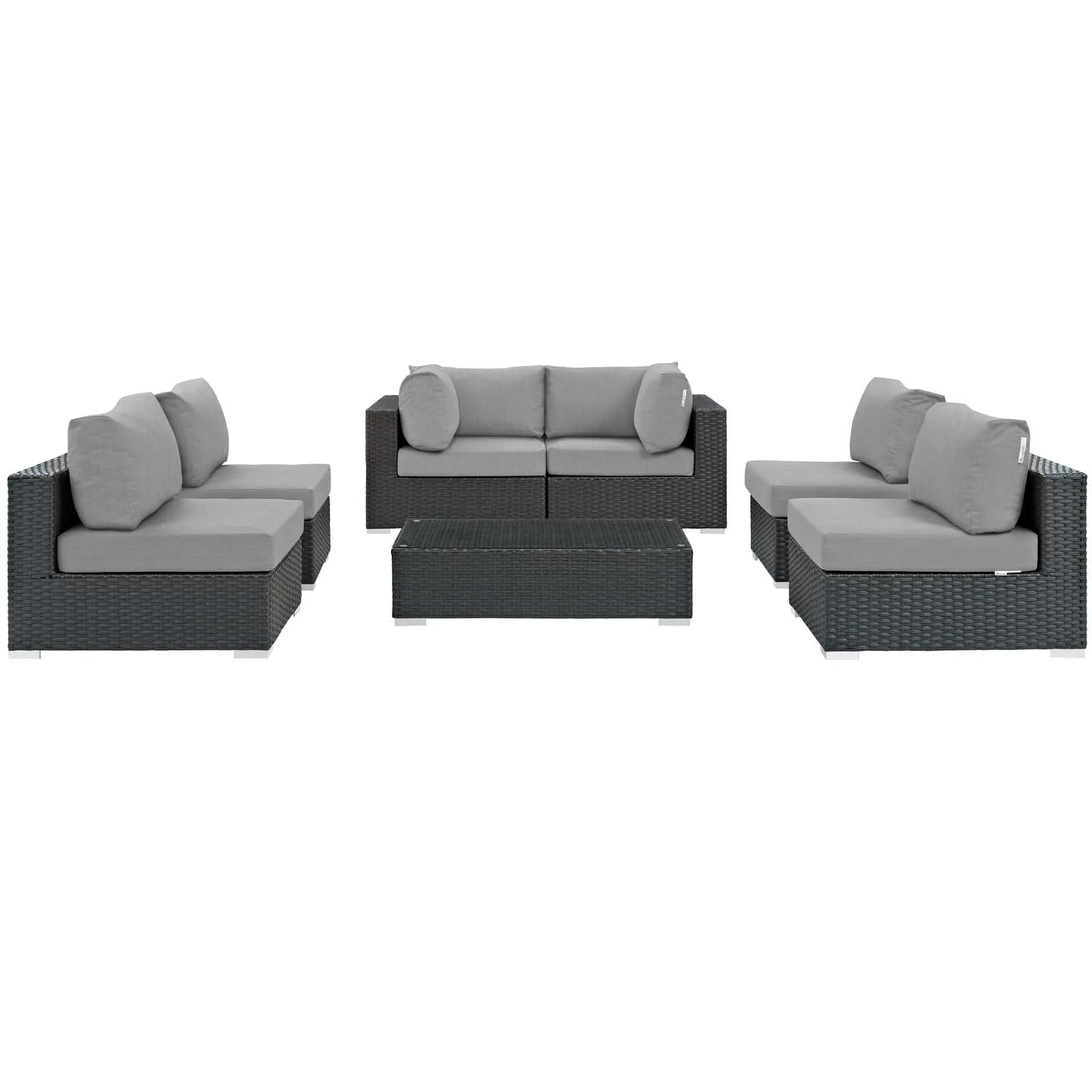 Sojourn 7 Piece Outdoor Patio Sunbrella® Sectional Set by Modway