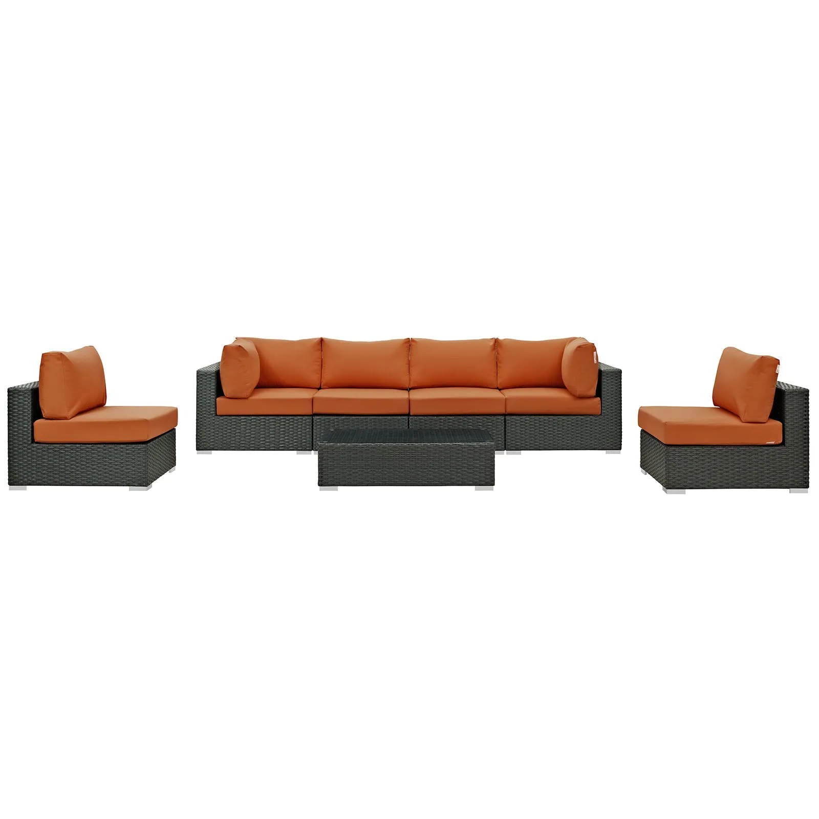 Sojourn 7 Piece Outdoor Patio Sunbrella® Sectional Set by Modway