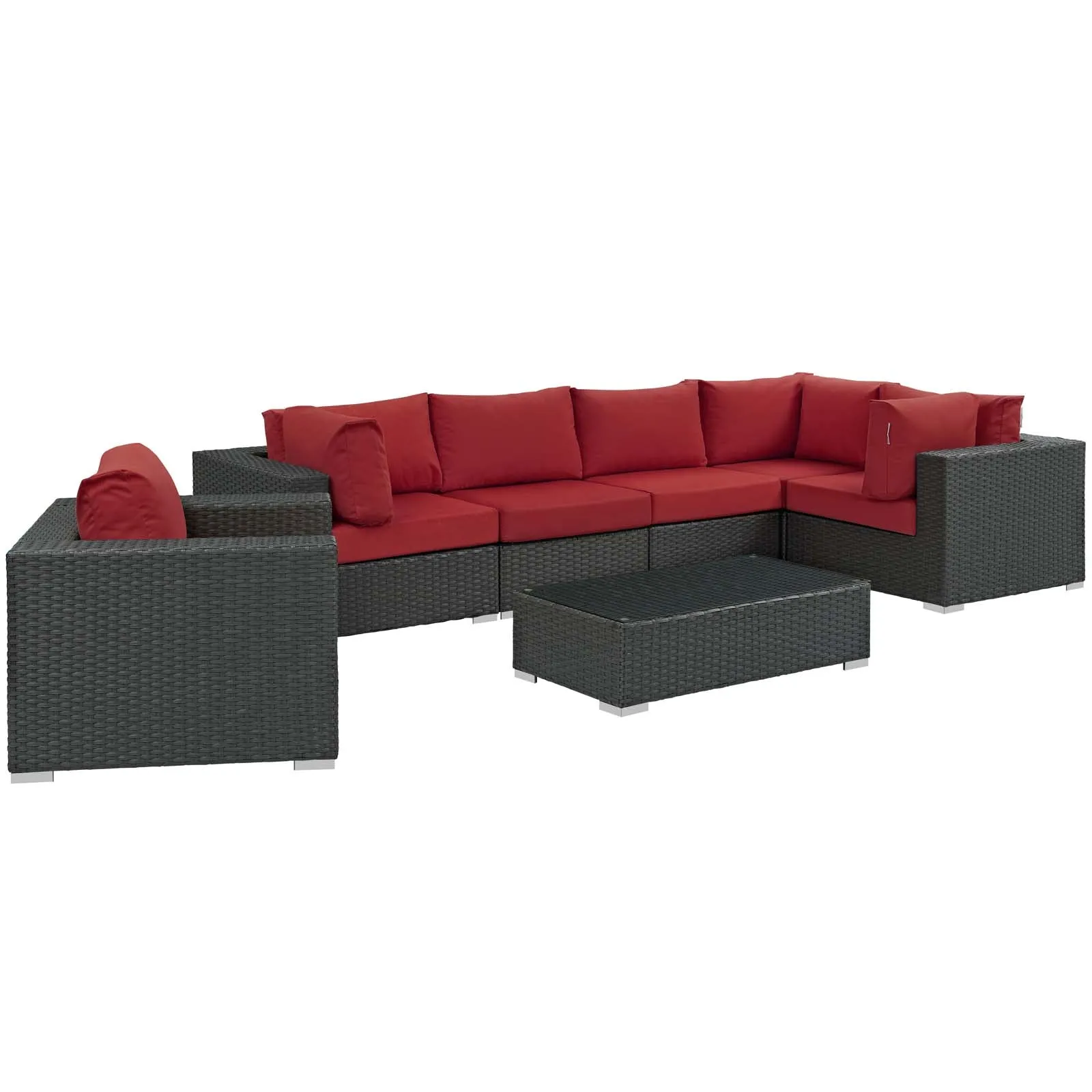 Sojourn 7 Piece Outdoor Patio Sunbrella® Sectional Set by Modway