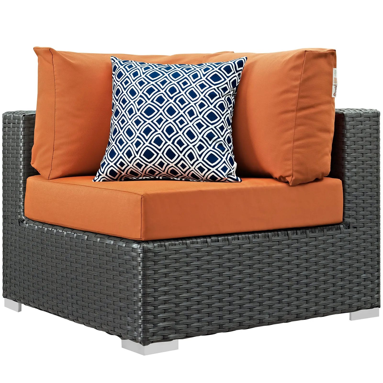 Sojourn 7 Piece Outdoor Patio Sunbrella® Sectional Set by Modway