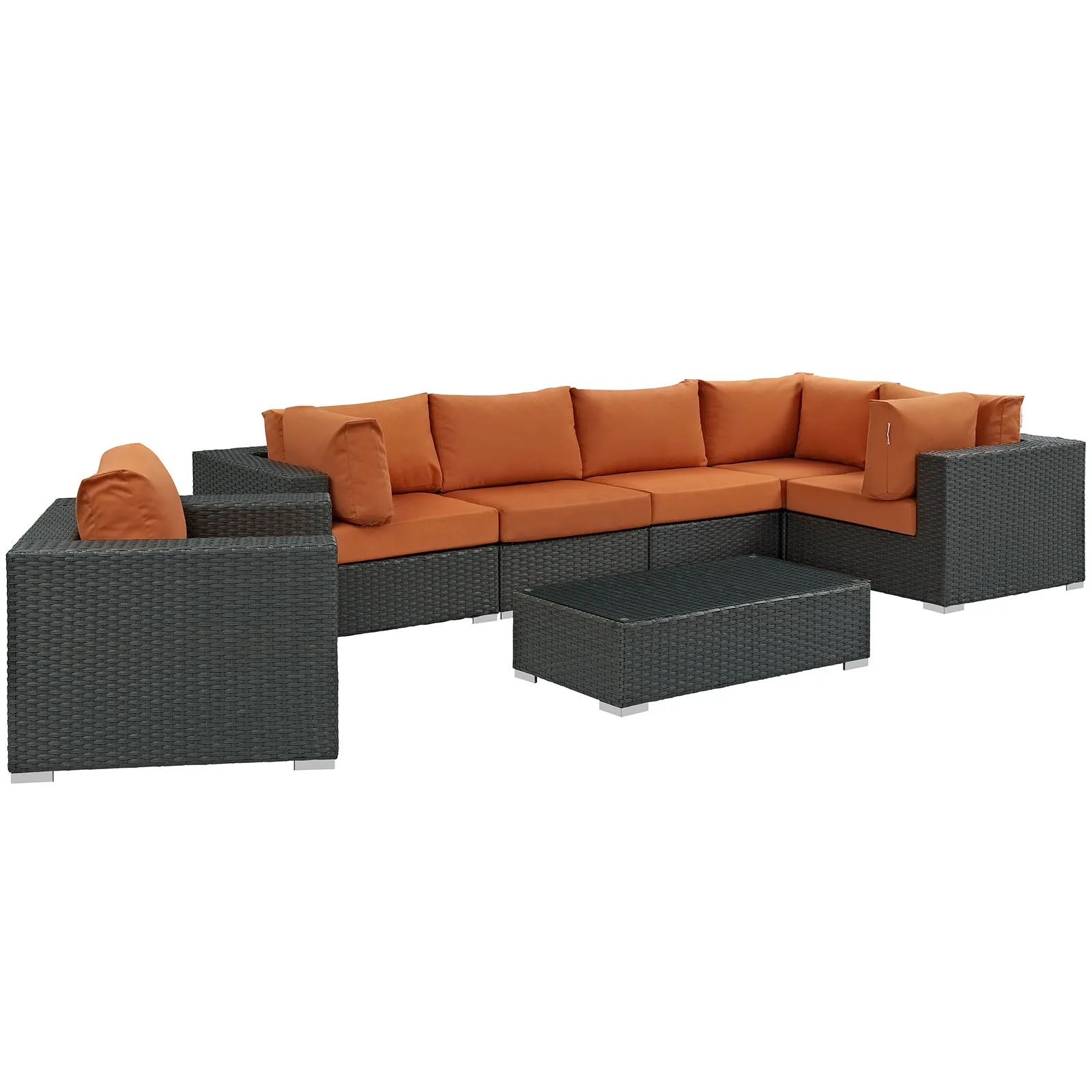 Sojourn 7 Piece Outdoor Patio Sunbrella® Sectional Set by Modway