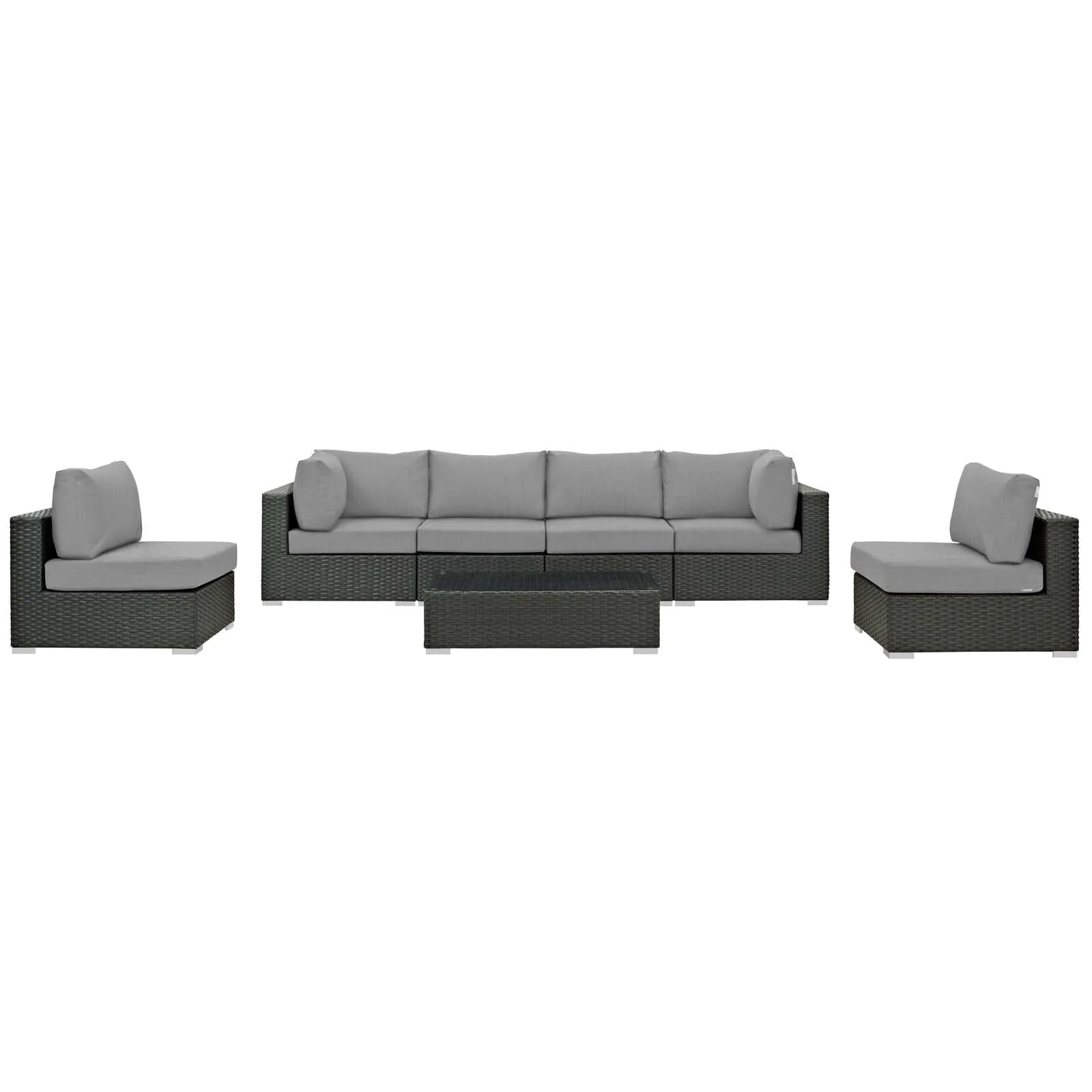Sojourn 7 Piece Outdoor Patio Sunbrella® Sectional Set by Modway