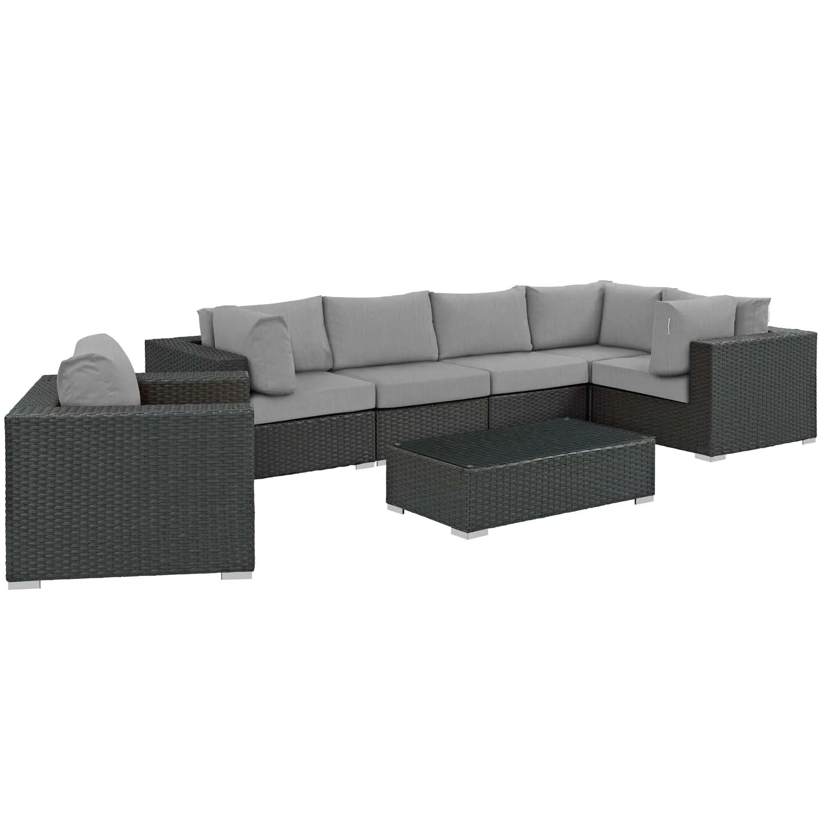 Sojourn 7 Piece Outdoor Patio Sunbrella® Sectional Set by Modway