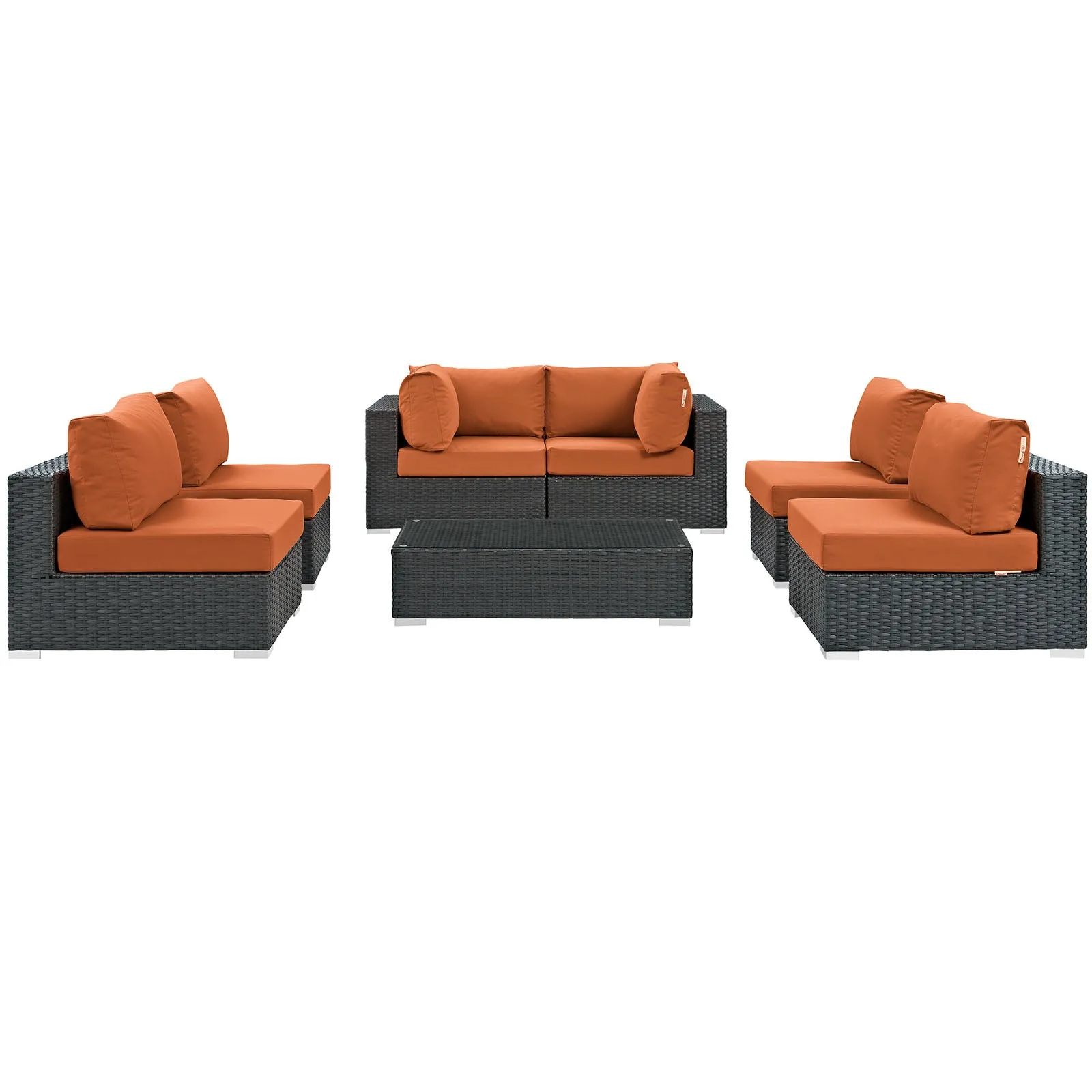 Sojourn 7 Piece Outdoor Patio Sunbrella® Sectional Set by Modway