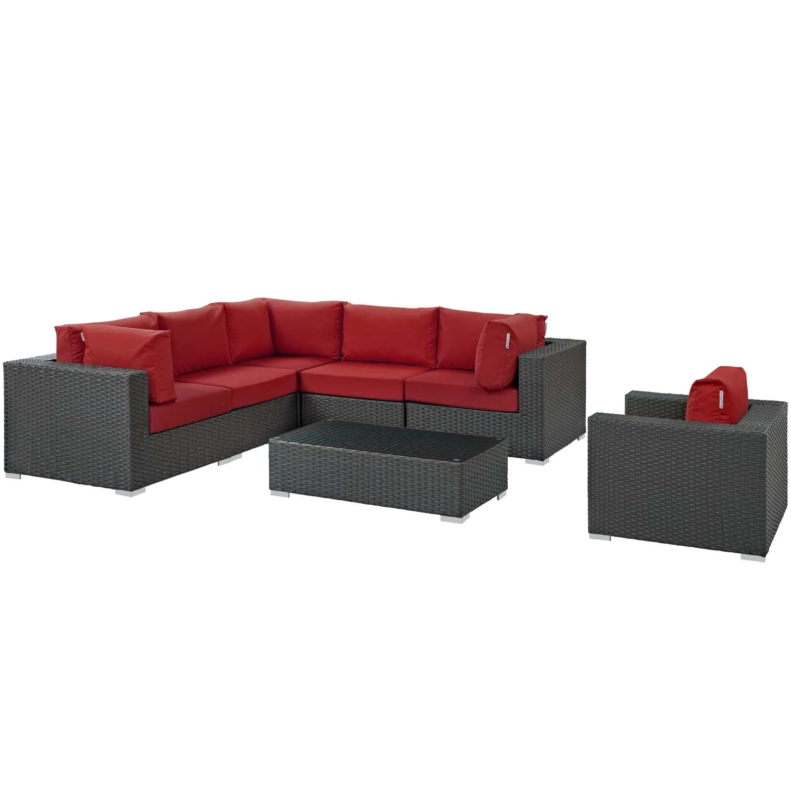 Sojourn 7 Piece Outdoor Patio Sunbrella® Sectional Set by Modway