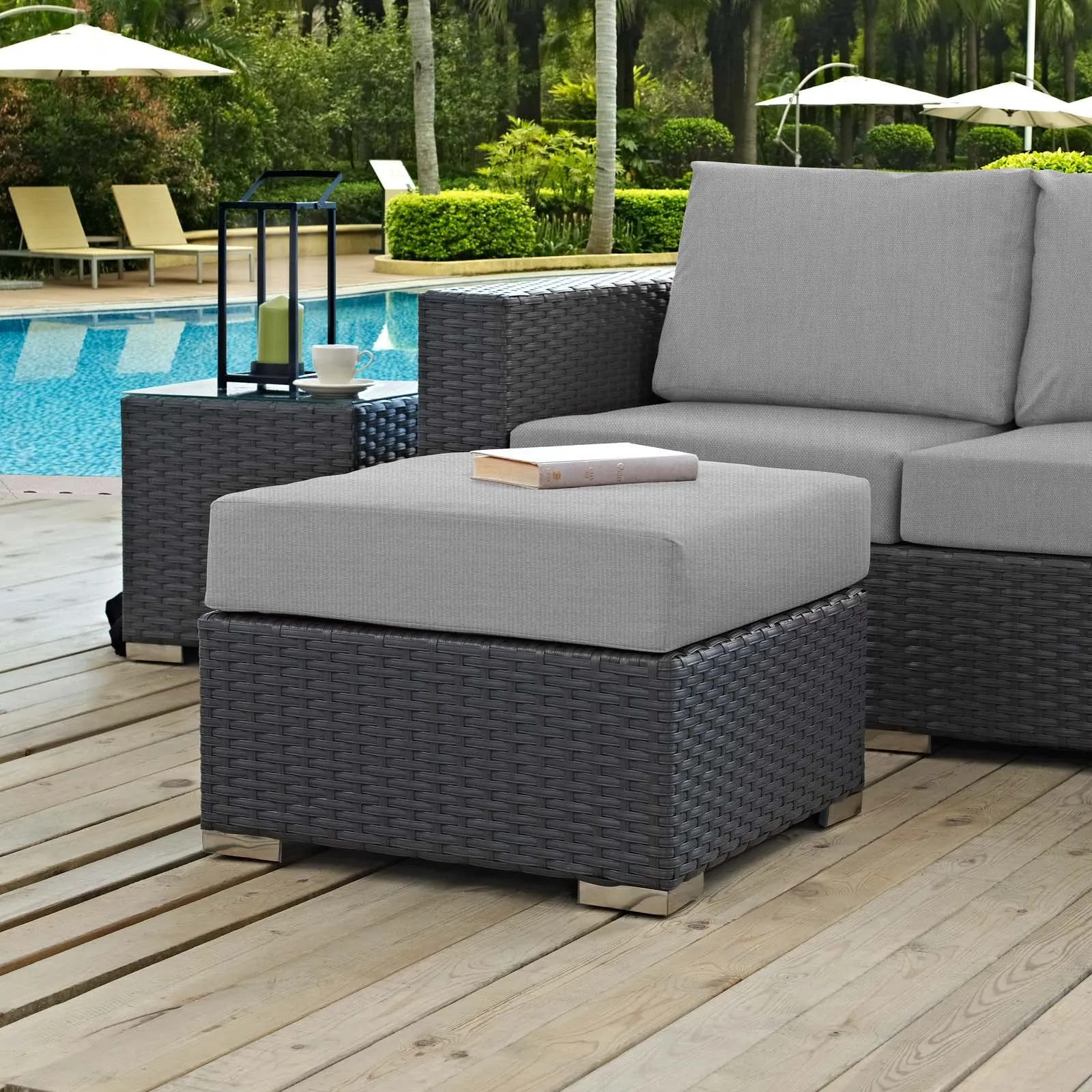 Sojourn Outdoor Patio Sunbrella® Ottoman by Modway
