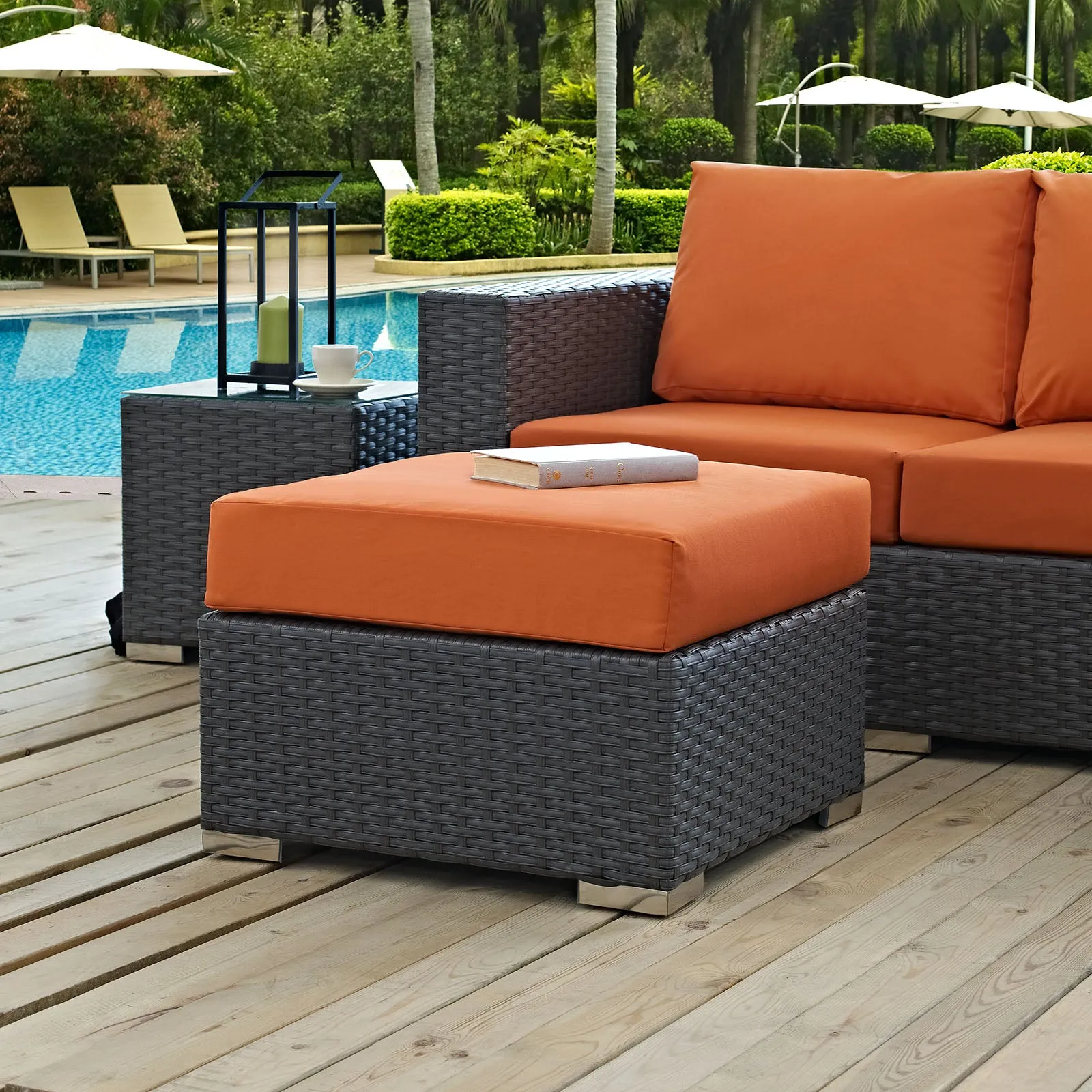 Sojourn Outdoor Patio Sunbrella® Ottoman by Modway
