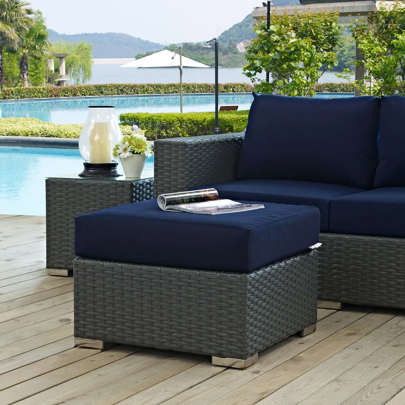 Sojourn Outdoor Patio Sunbrella® Ottoman by Modway