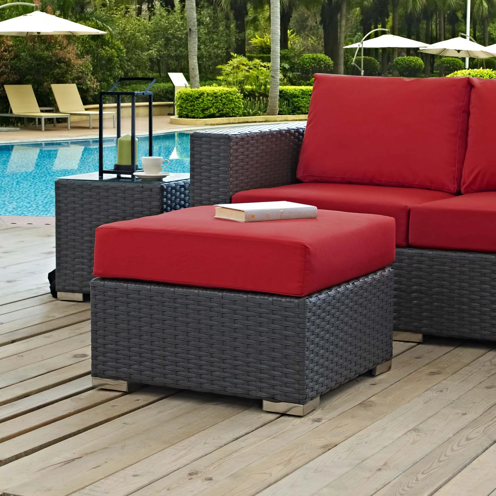 Sojourn Outdoor Patio Sunbrella® Ottoman by Modway