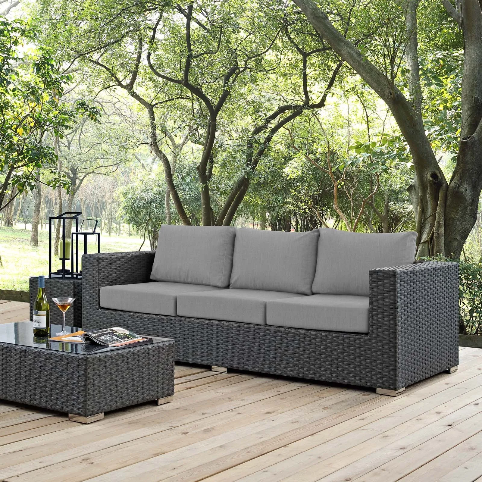 Sojourn Outdoor Patio Sunbrella® Sofa by Modway