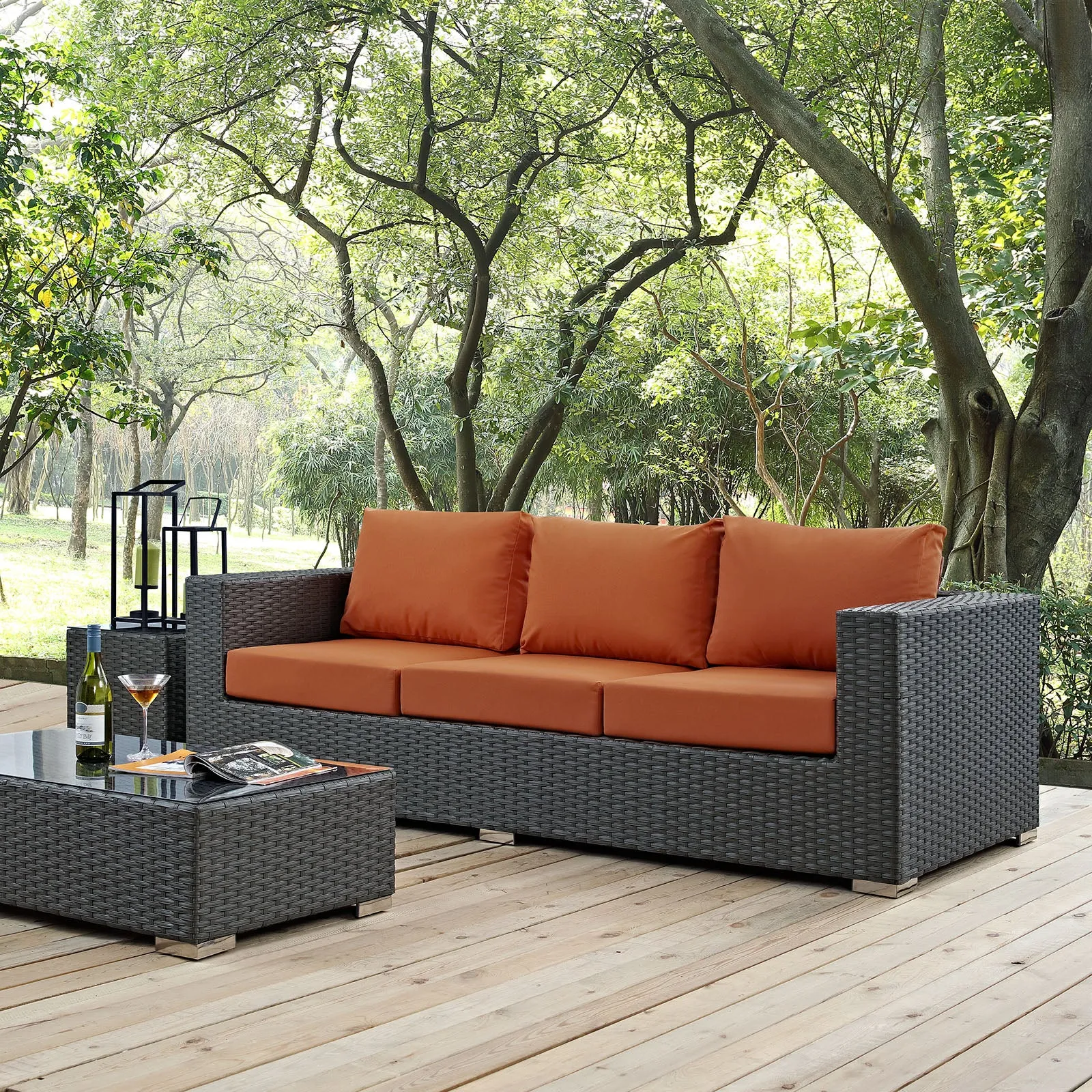 Sojourn Outdoor Patio Sunbrella® Sofa by Modway