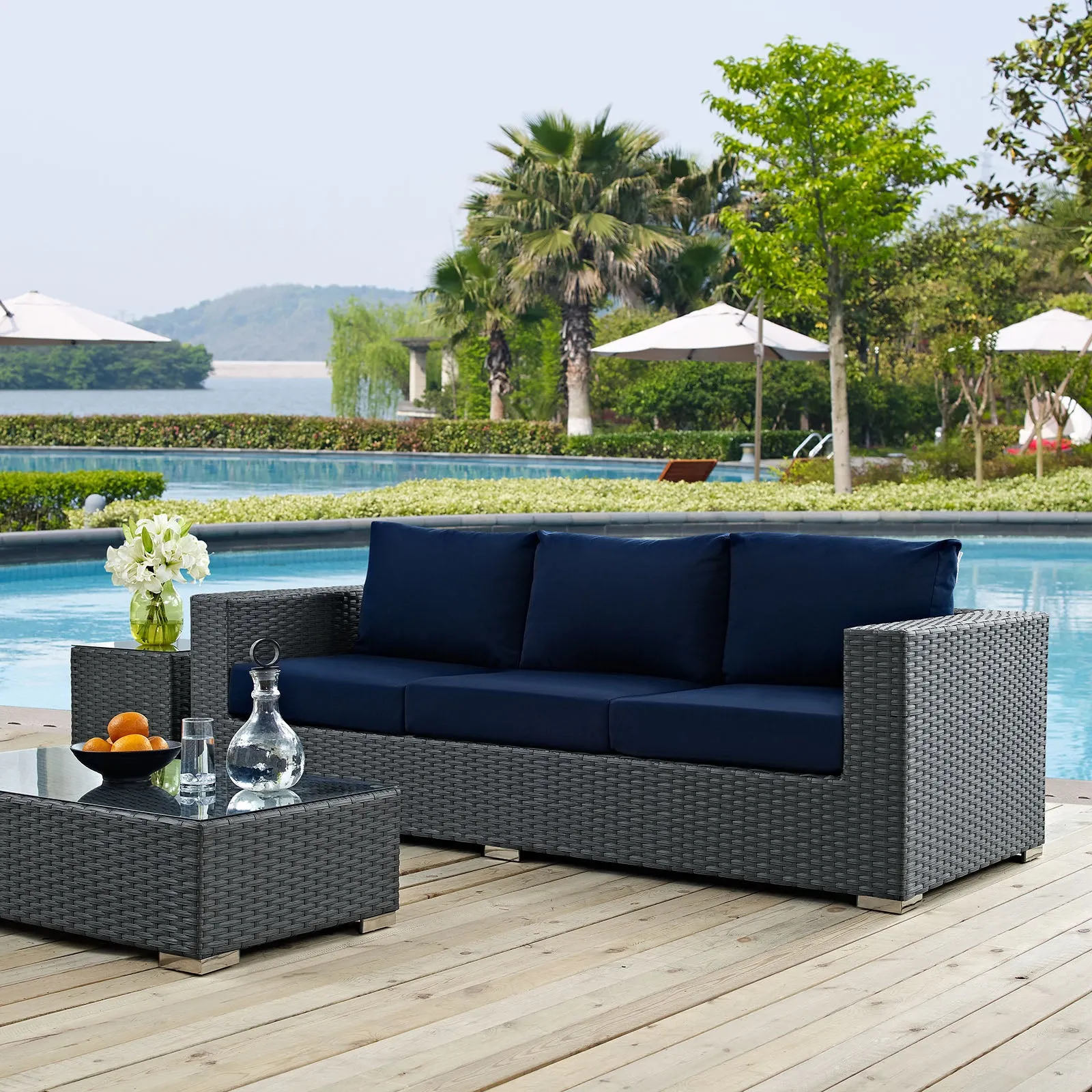 Sojourn Outdoor Patio Sunbrella® Sofa by Modway