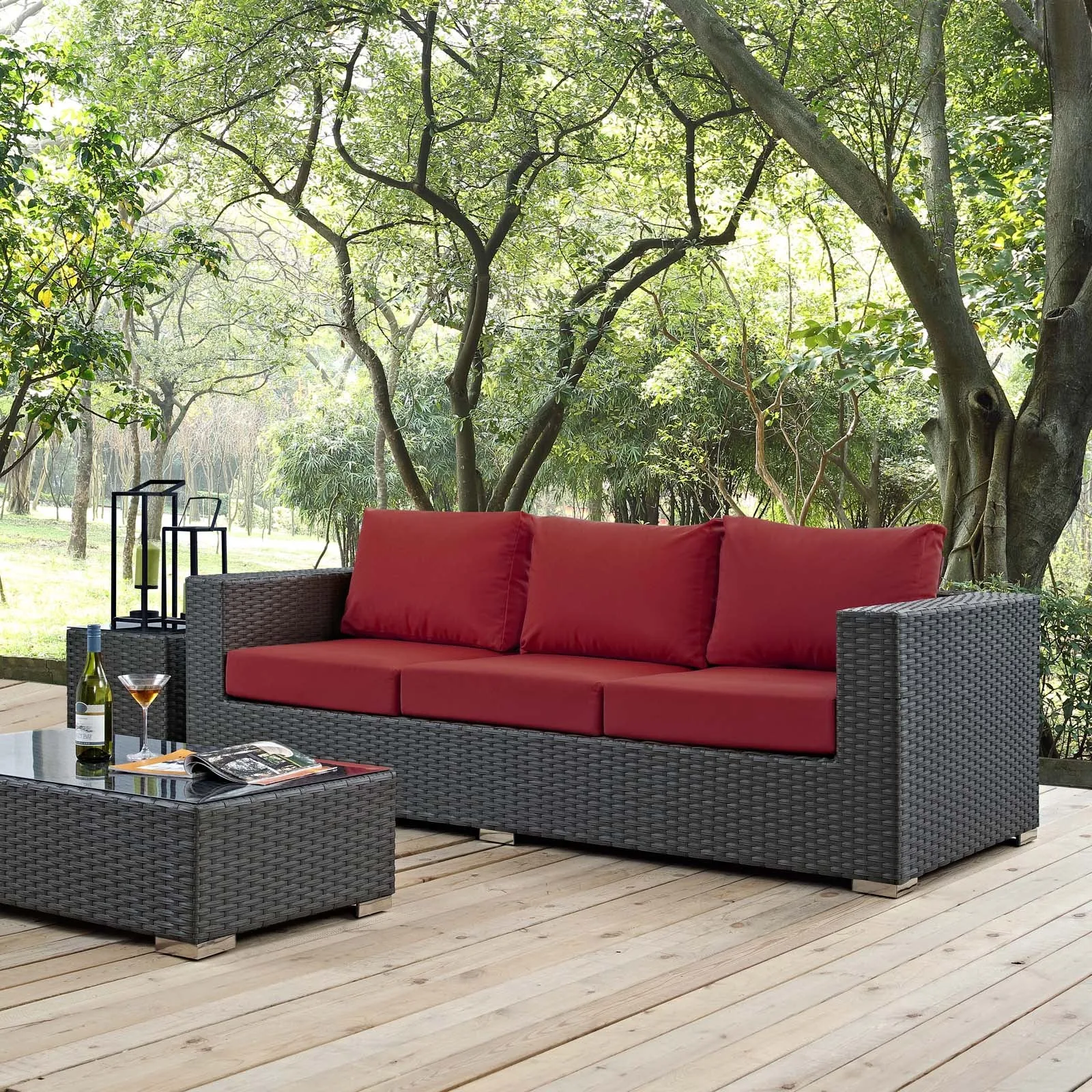 Sojourn Outdoor Patio Sunbrella® Sofa by Modway