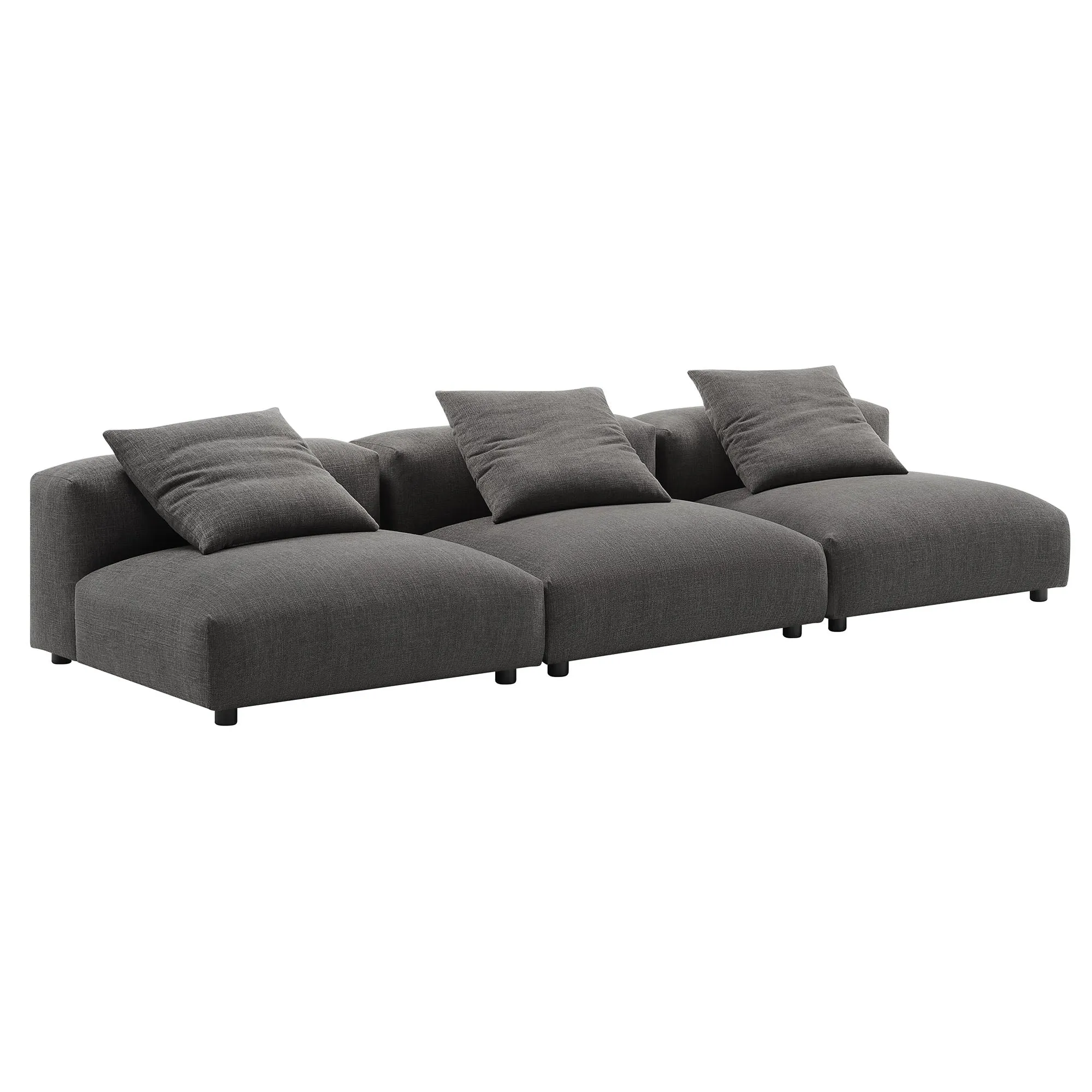Solace 3-Piece Modular Upholstered Fabric Sofa