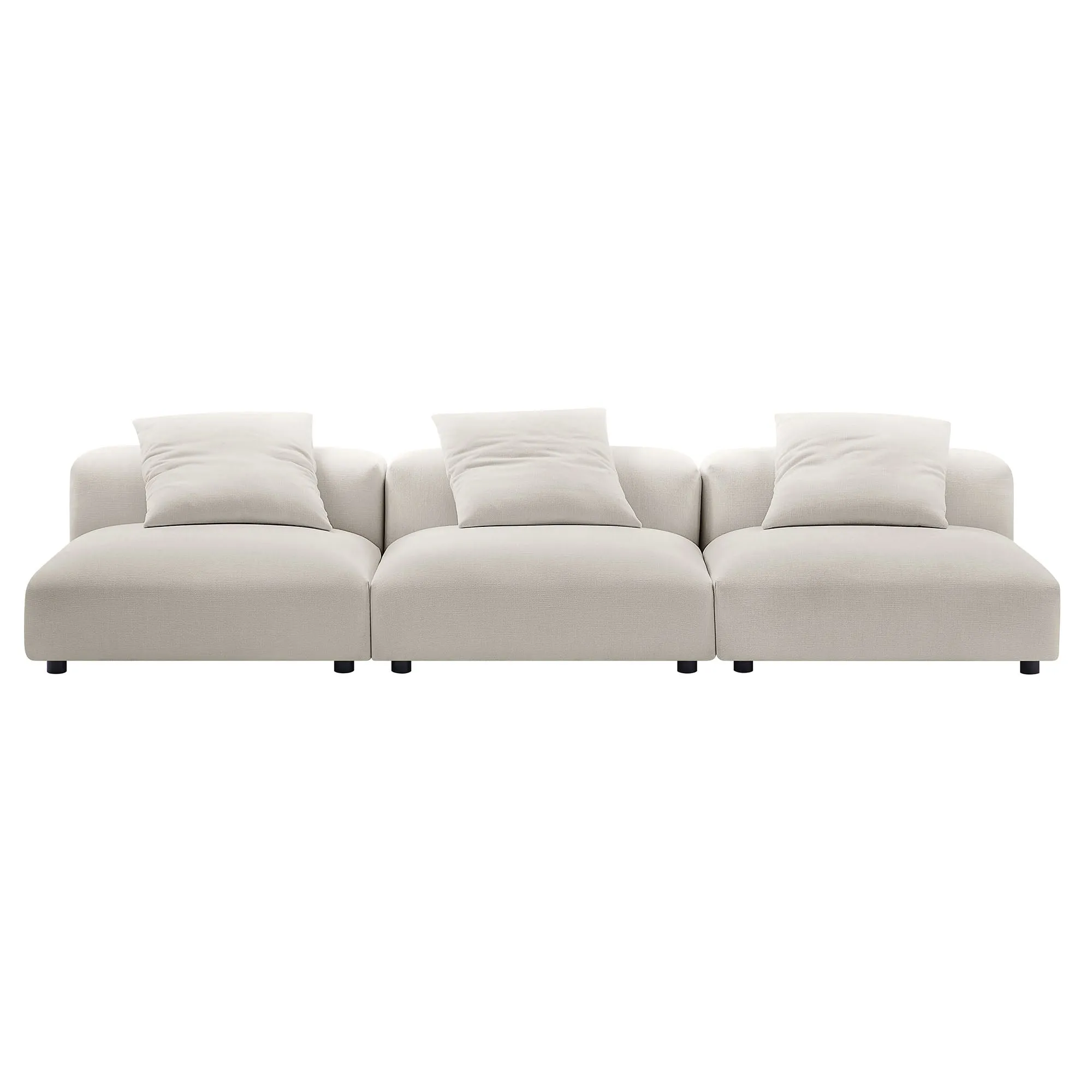 Solace 3-Piece Modular Upholstered Fabric Sofa